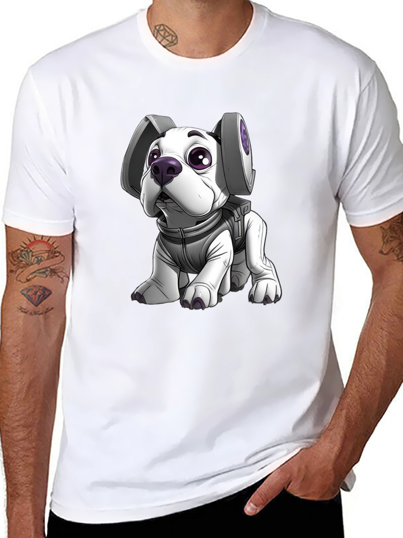 Astronaut Dog Graphic Tee - Black T-Shirt