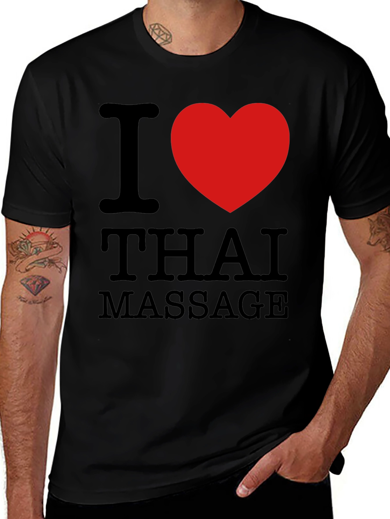 I Heart Thai Massage Black T-Shirt
