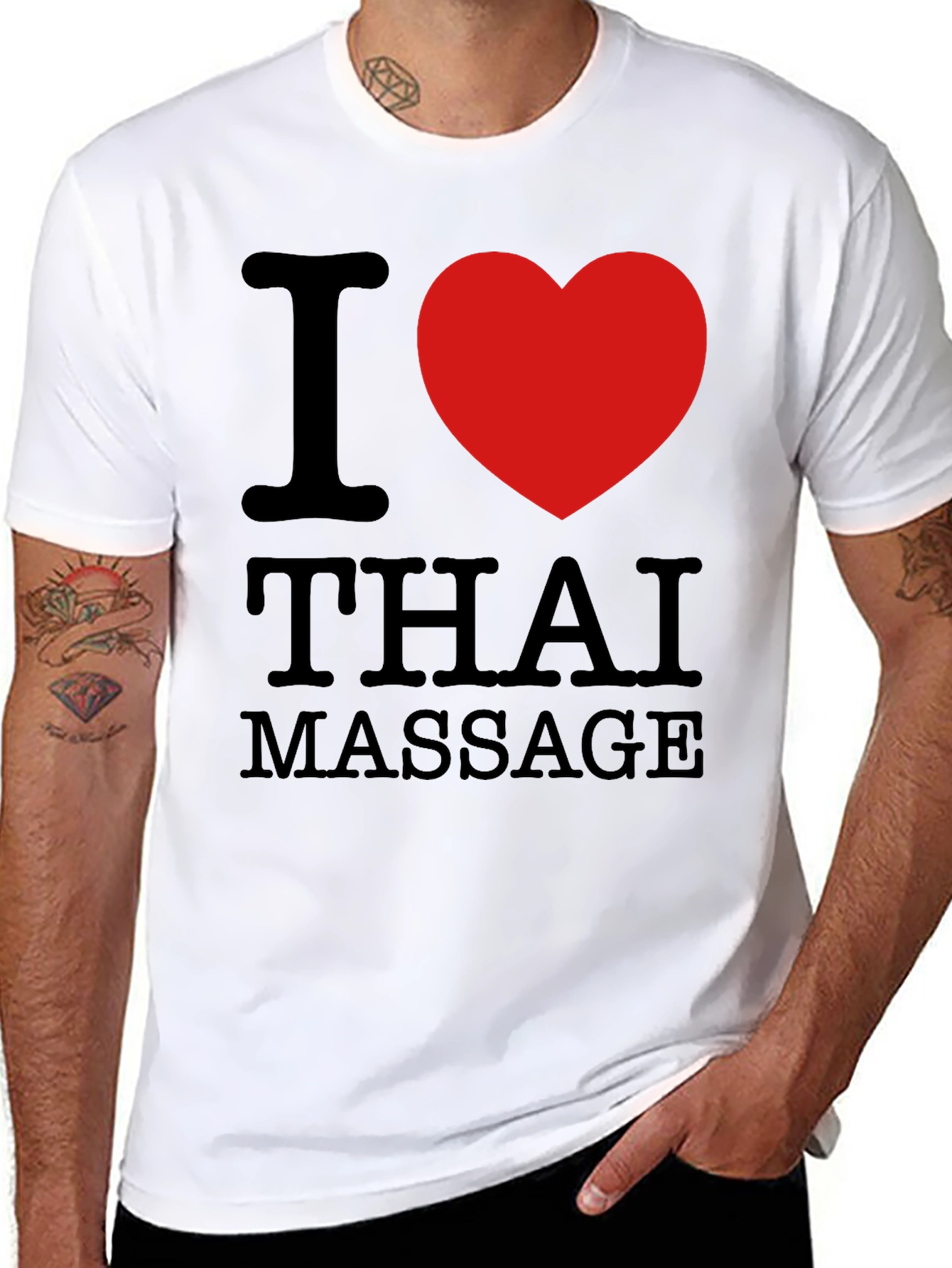 I Heart Thai Massage Black T-Shirt