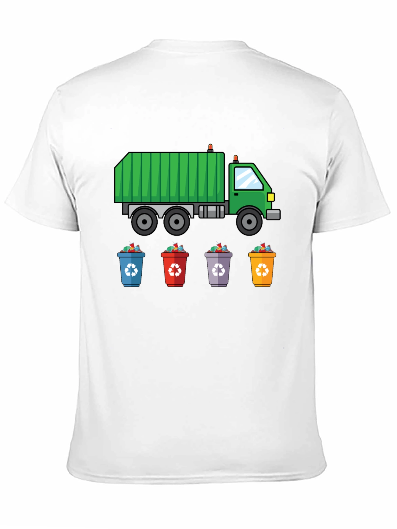 Garbage Truck & Recycling Bins Graphic T-Shirt