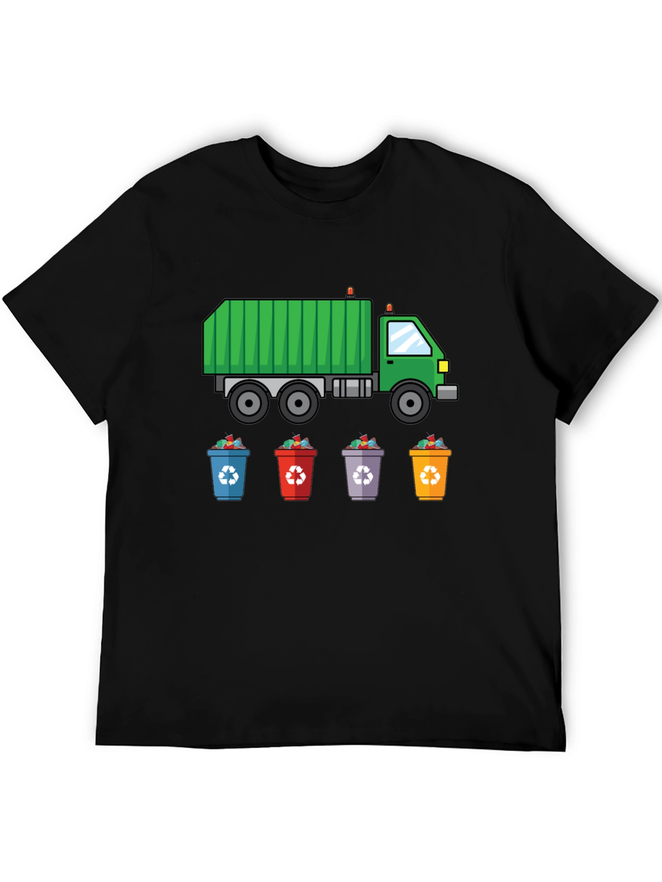 Garbage Truck & Recycling Bins Graphic T-Shirt