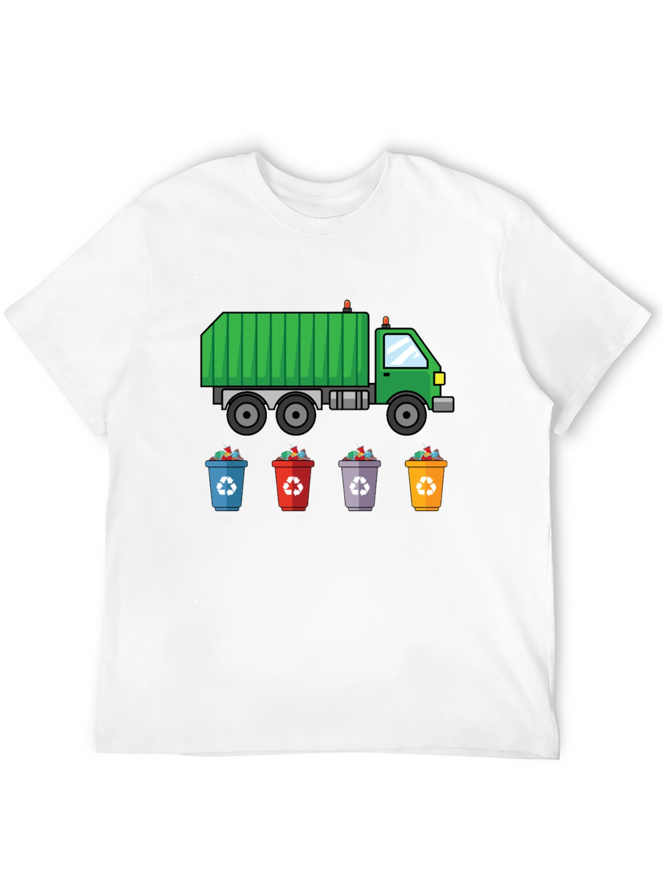 Garbage Truck & Recycling Bins Graphic T-Shirt