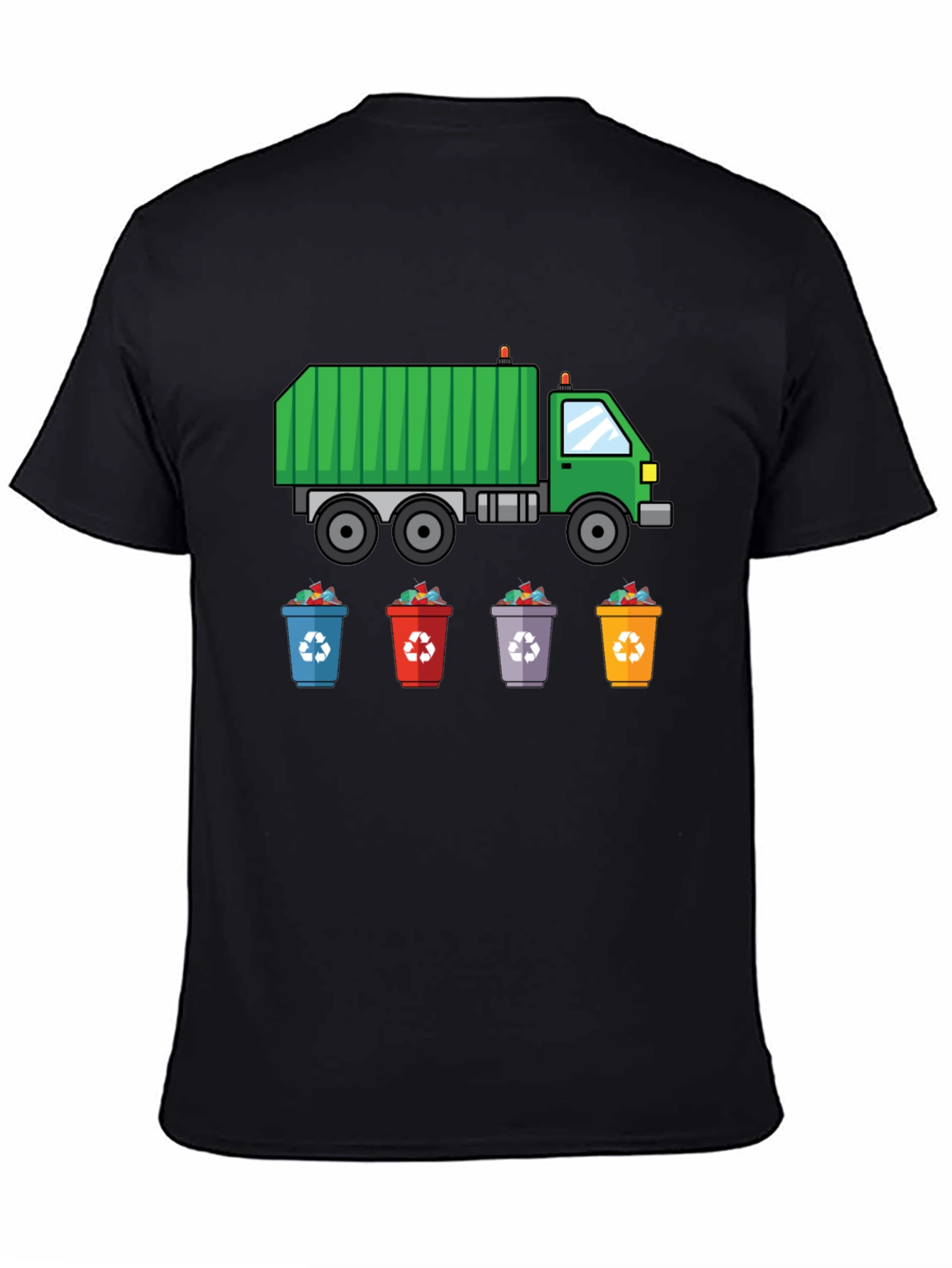Garbage Truck & Recycling Bins Graphic T-Shirt
