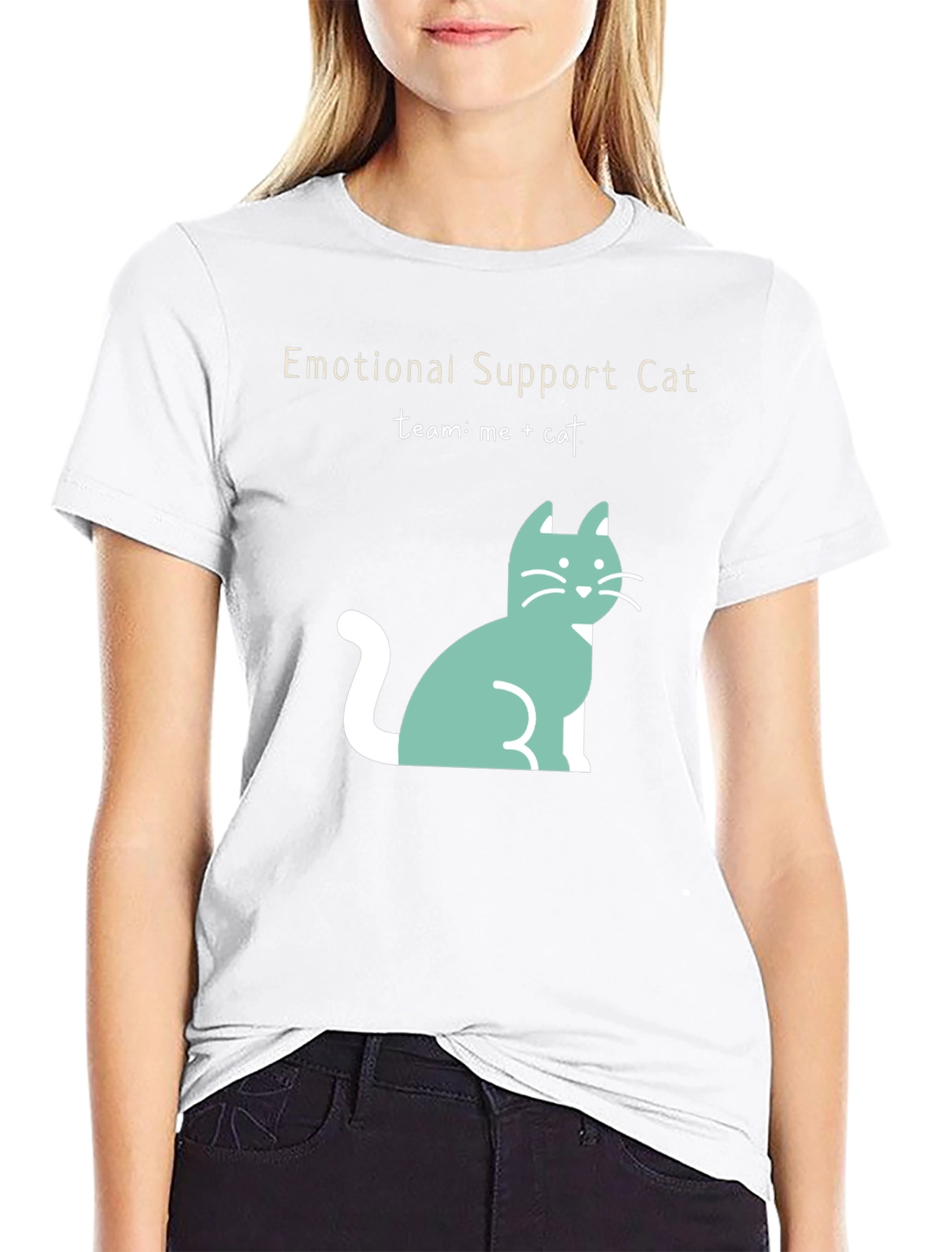 Emotional Support Cat T-Shirt: Me + Cat Team