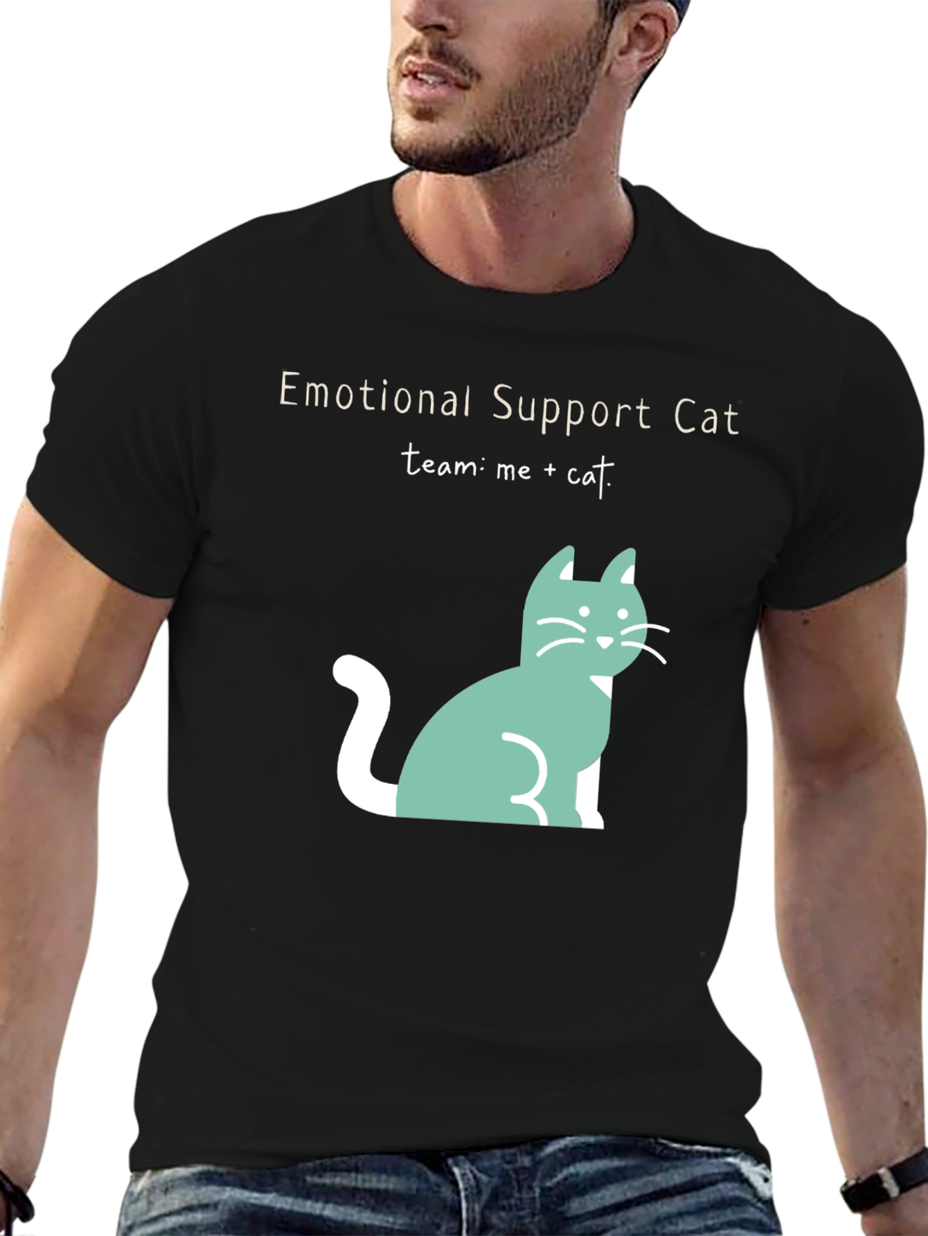 Emotional Support Cat T-Shirt: Me + Cat Team