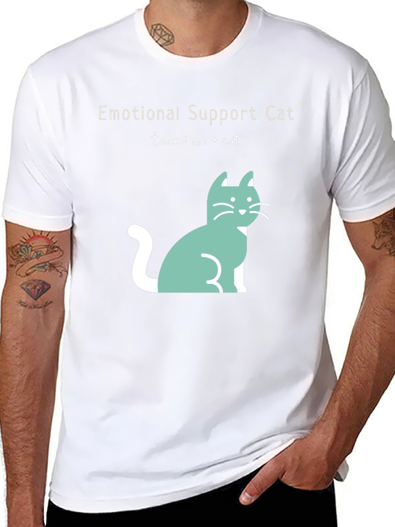 Emotional Support Cat T-Shirt: Me + Cat Team