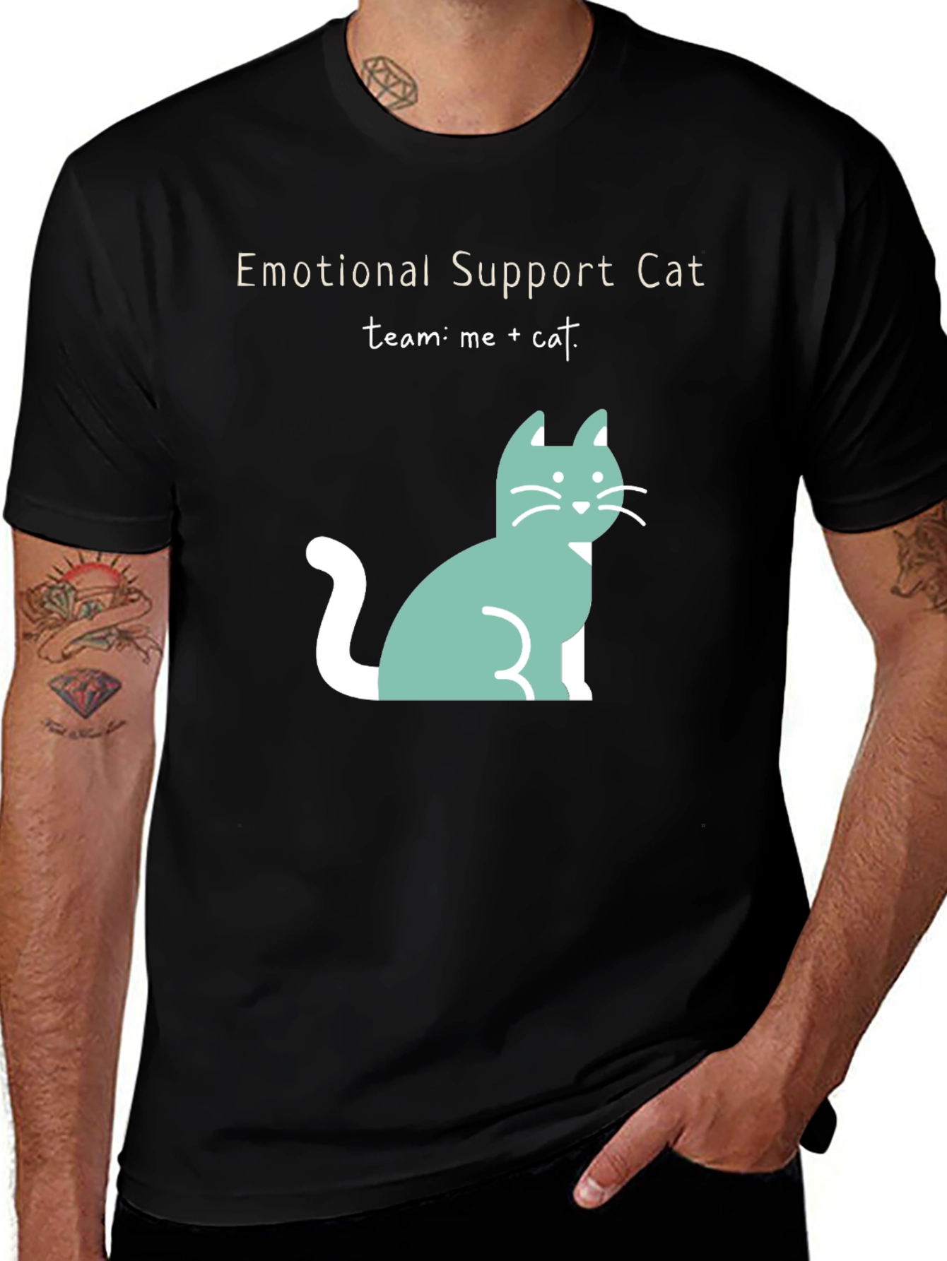 Emotional Support Cat T-Shirt: Me + Cat Team