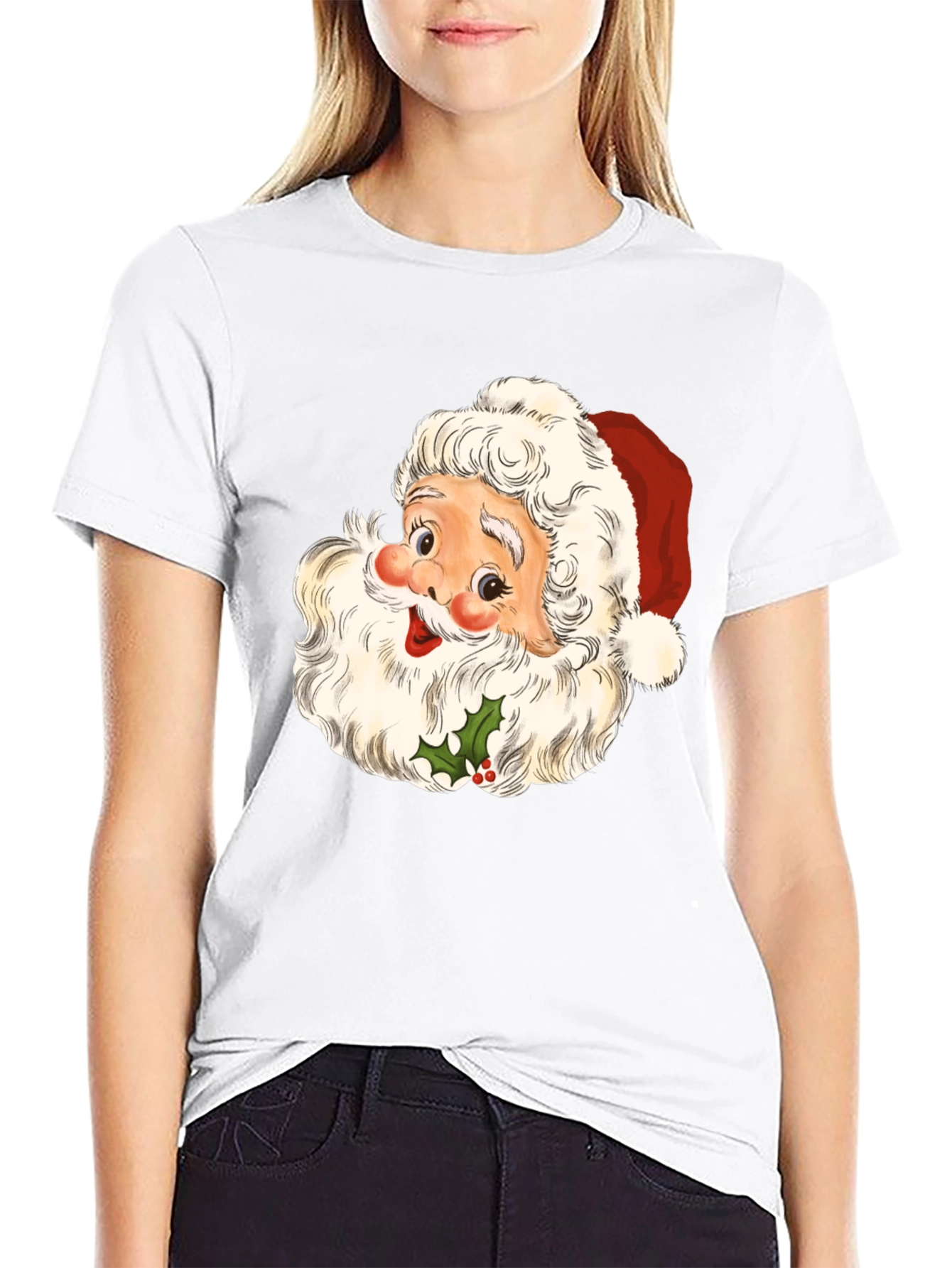 Santa Graphic Tee - Holiday Cheer T-Shirt