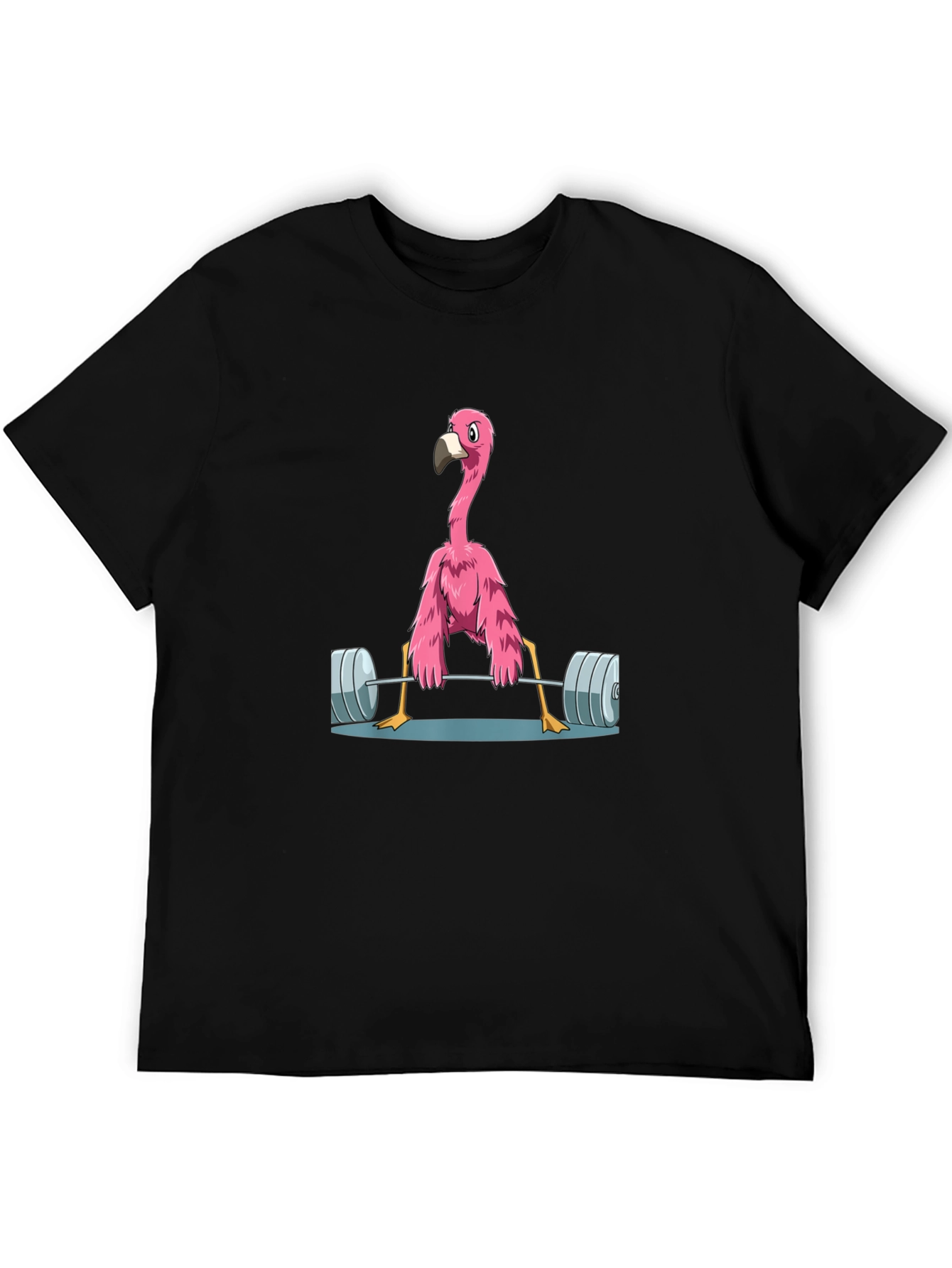 Flamingo Lifting Weights Graphic T-Shirt