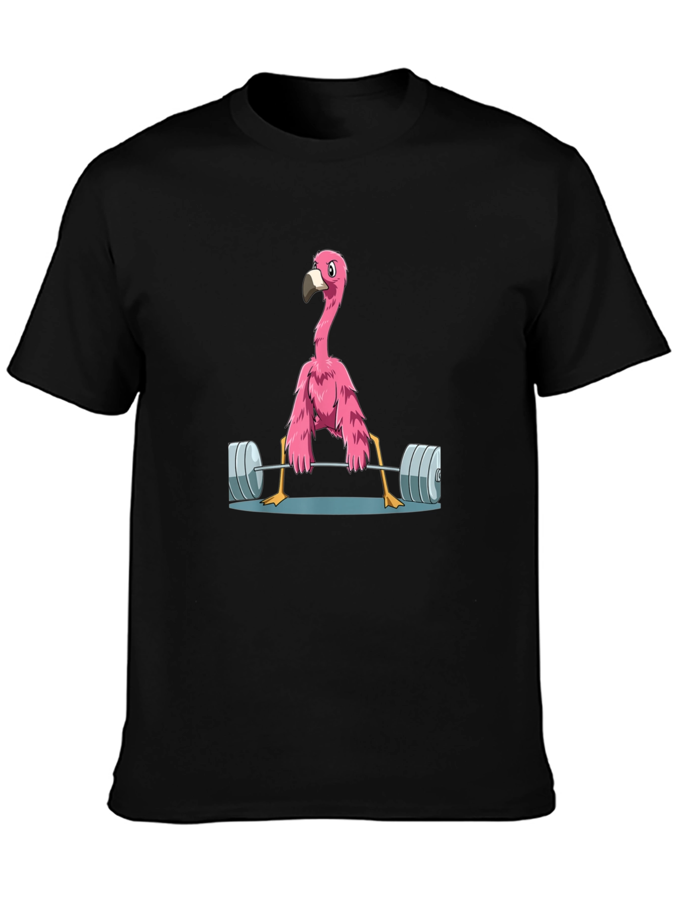 Flamingo Lifting Weights Graphic T-Shirt