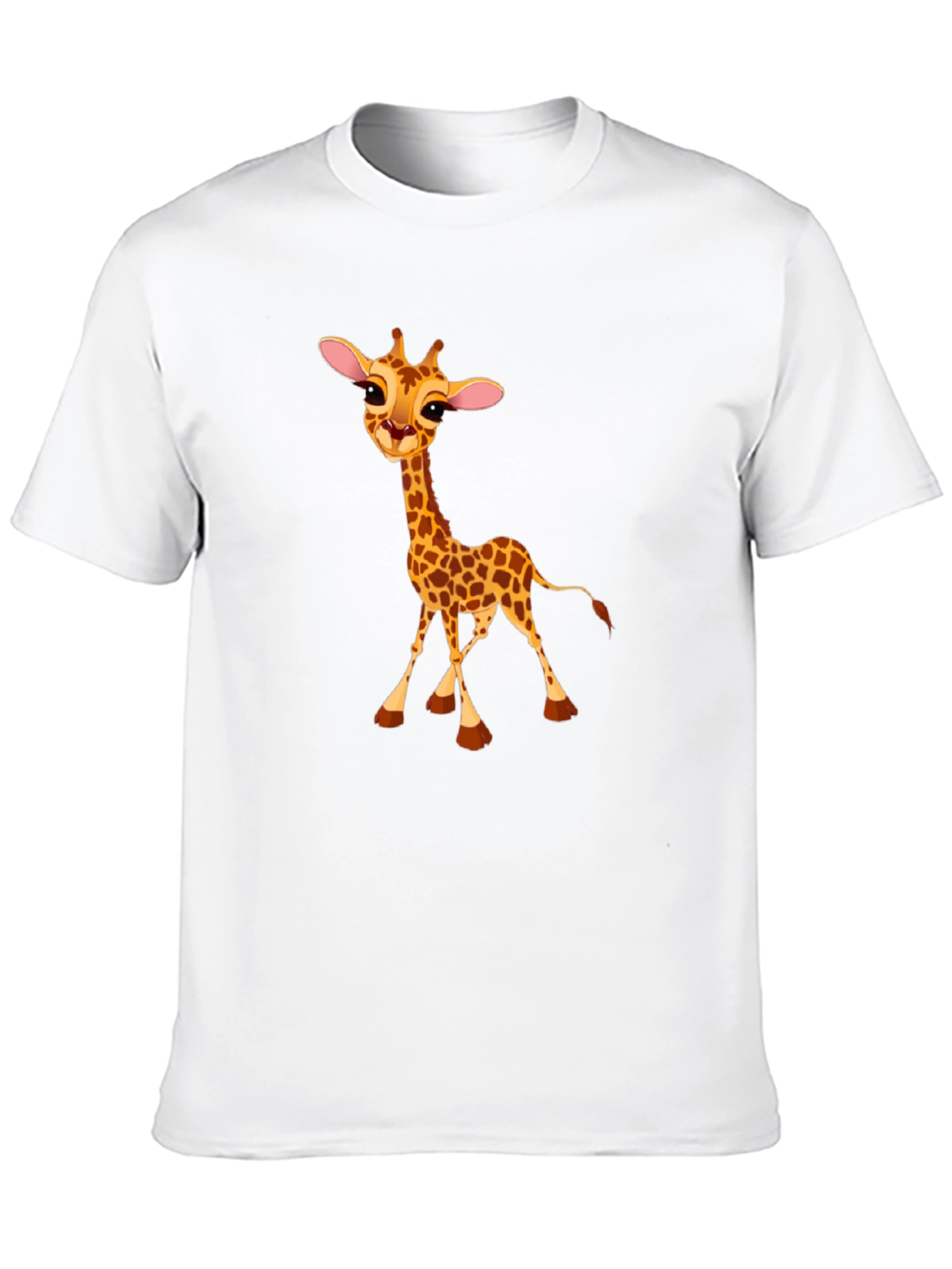 Cute Giraffe Print Black T-Shirt