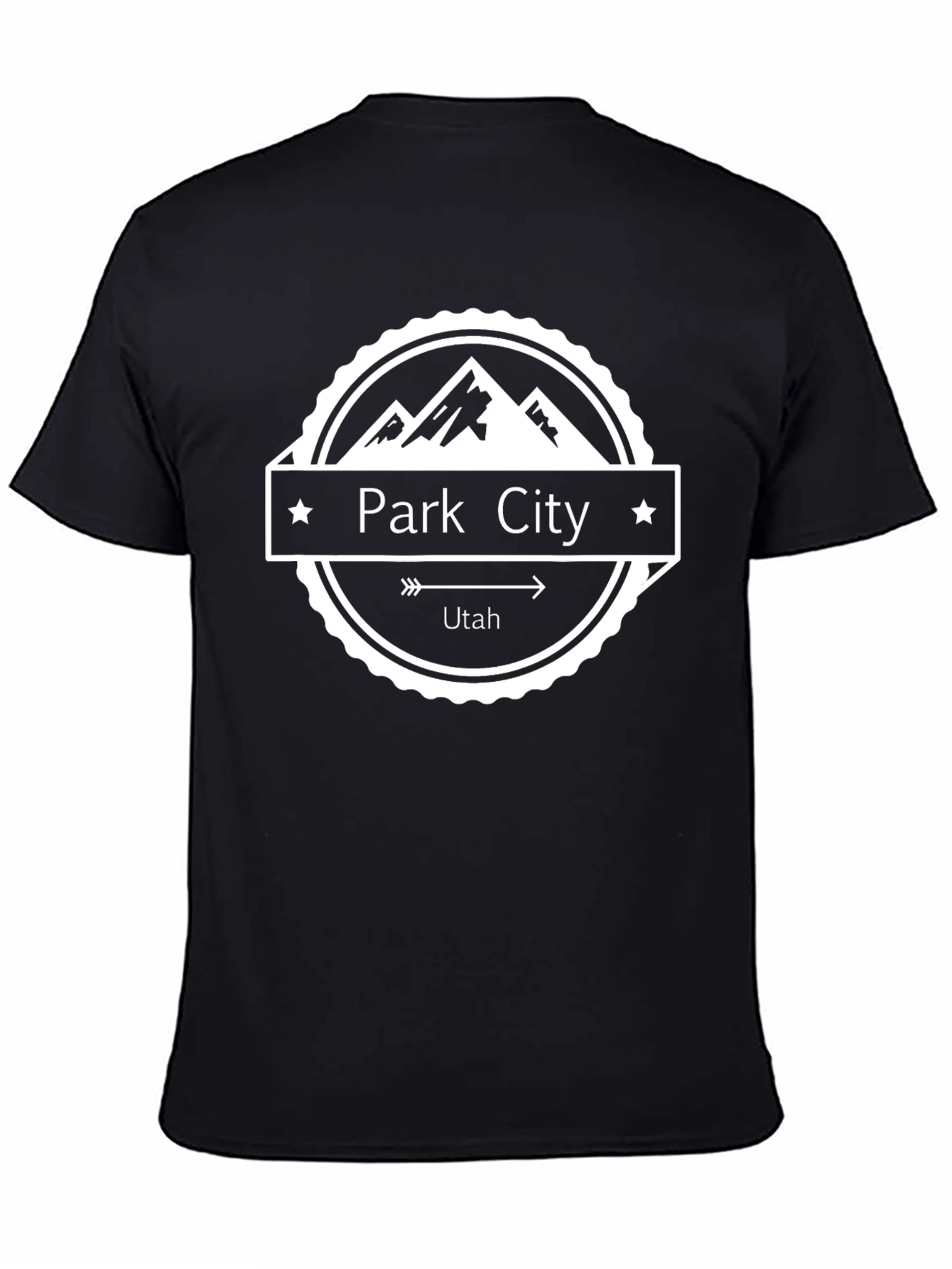 Park City Utah Graphic Tee - Black Cotton T-Shirt