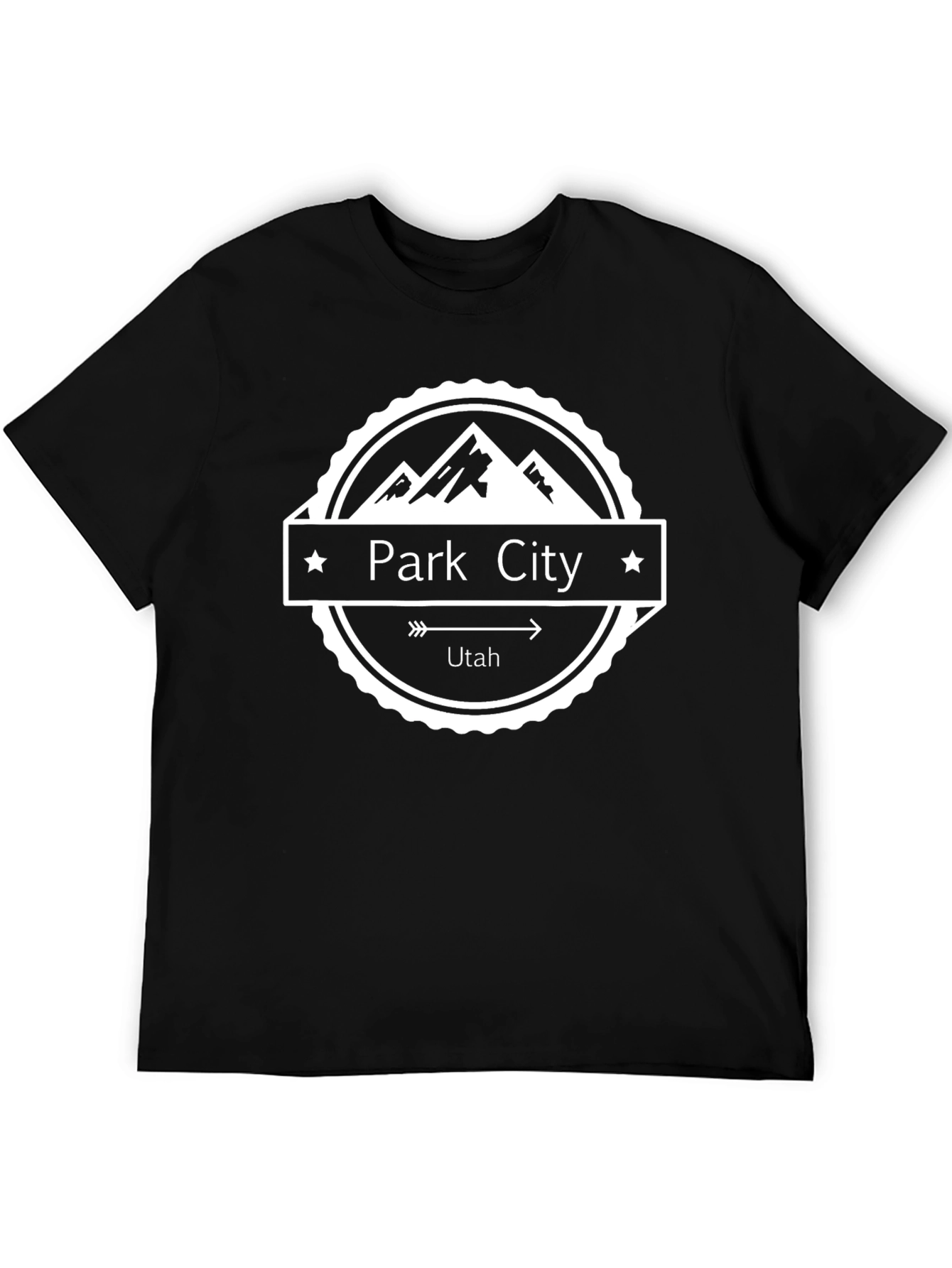 Park City Utah Graphic Tee - Black Cotton T-Shirt