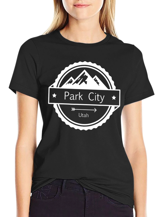 Park City Utah Graphic Tee - Black Cotton T-Shirt