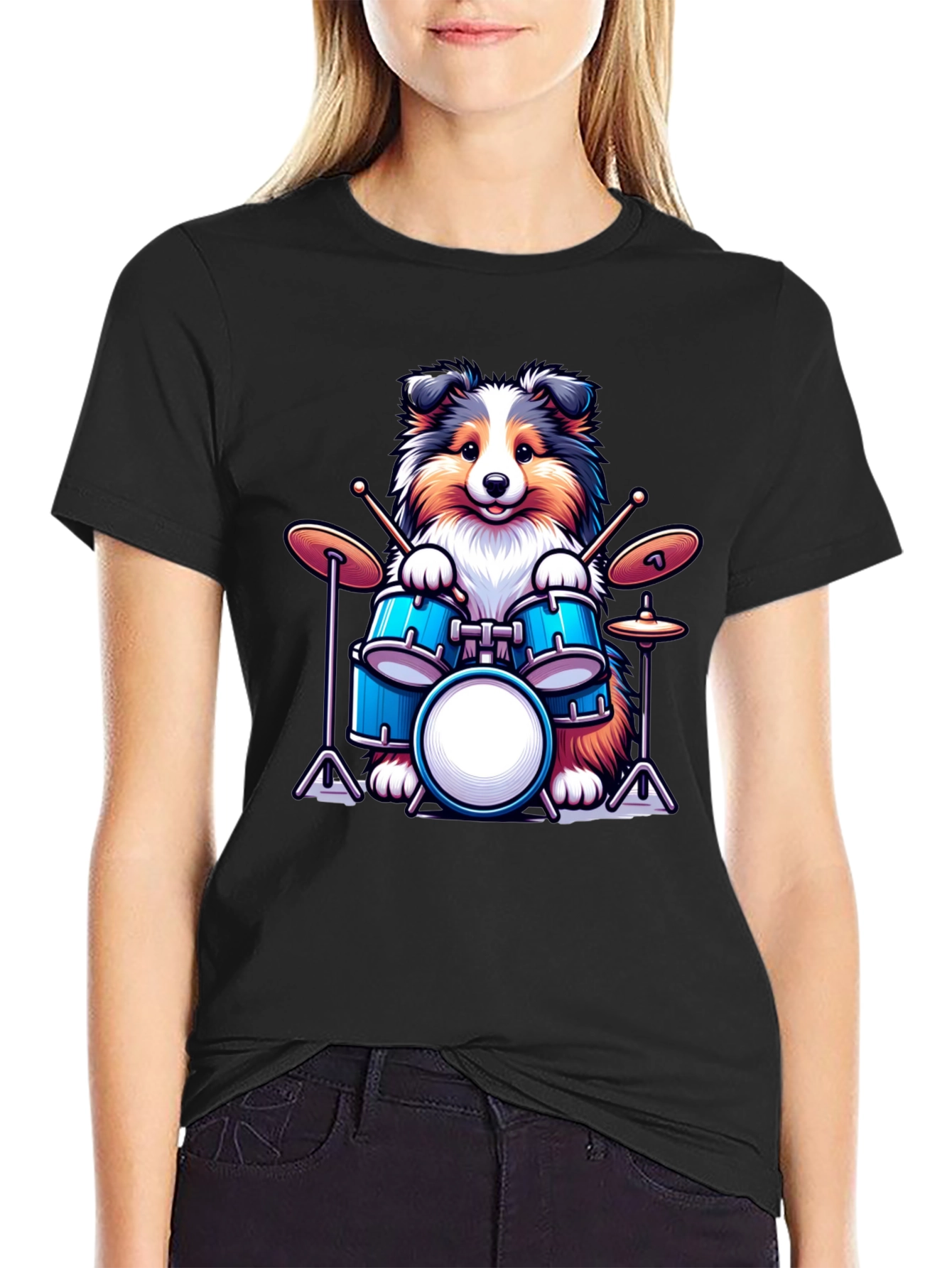 Dog Drummer T-Shirt: Cute Canine Music Lover