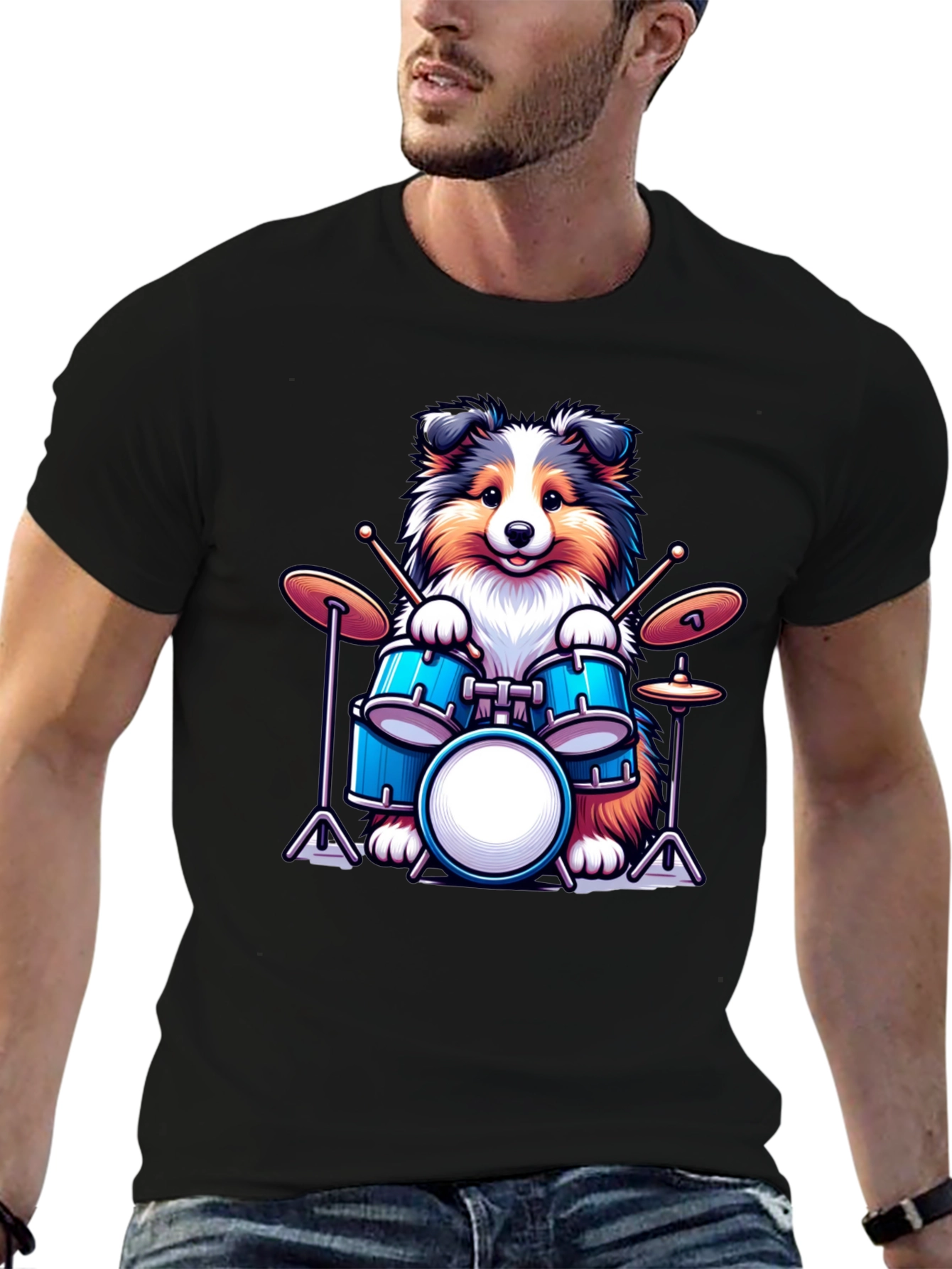 Dog Drummer T-Shirt: Cute Canine Music Lover