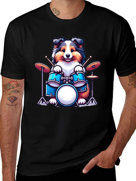 Dog Drummer T-Shirt: Cute Canine Music Lover