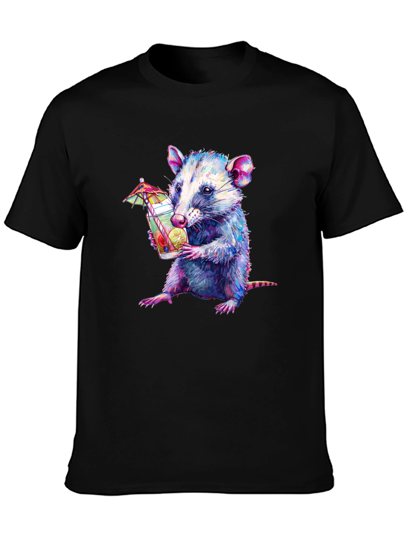 Opossum Cocktail T-Shirt - Funny Animal Graphic Tee