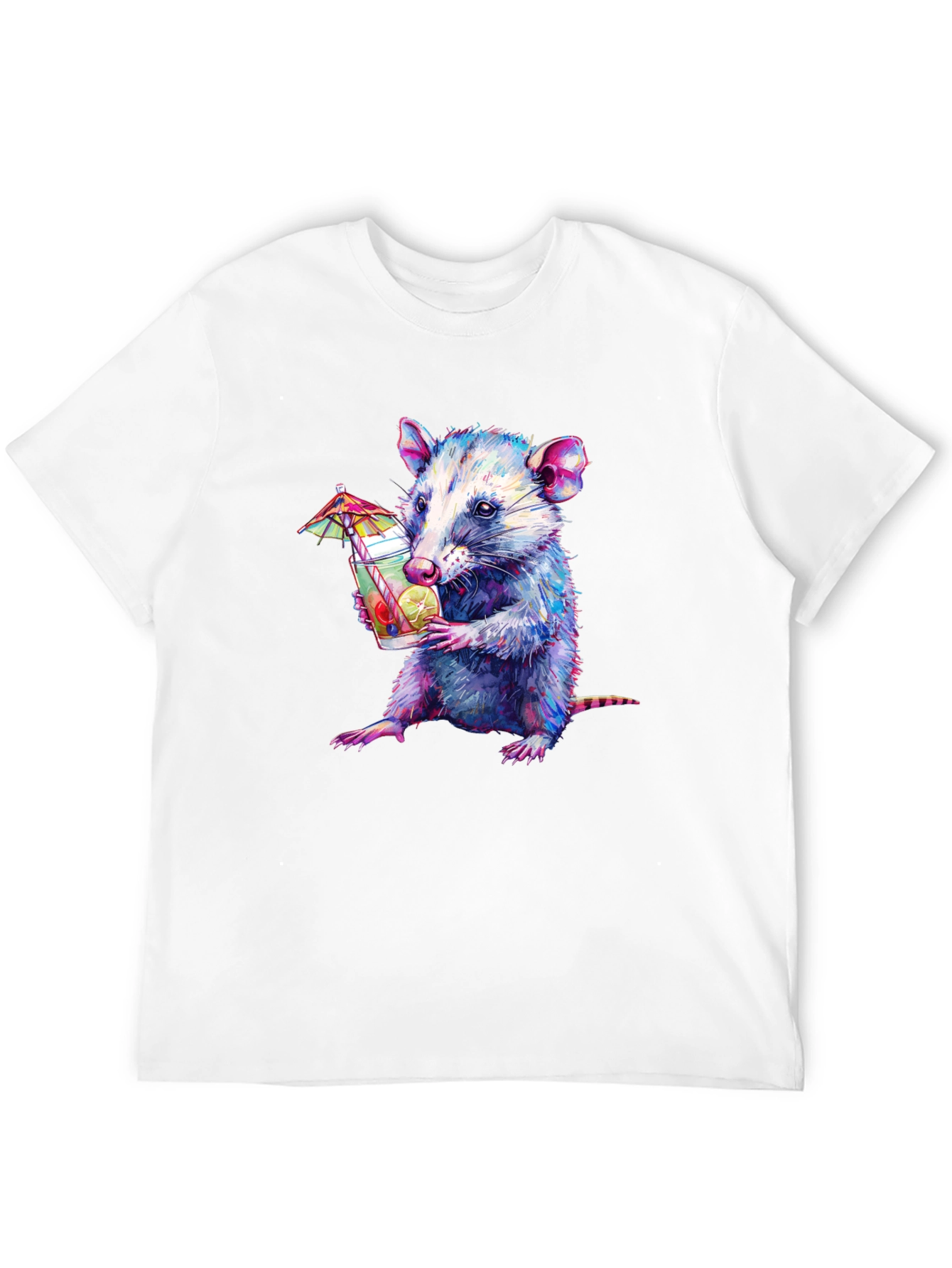 Opossum Cocktail T-Shirt - Funny Animal Graphic Tee