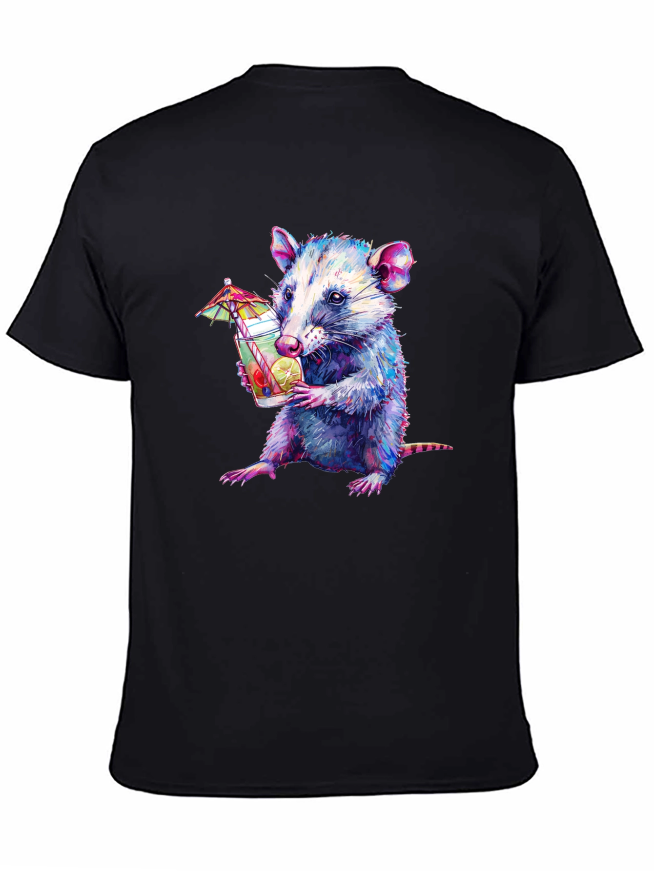 Opossum Cocktail T-Shirt - Funny Animal Graphic Tee