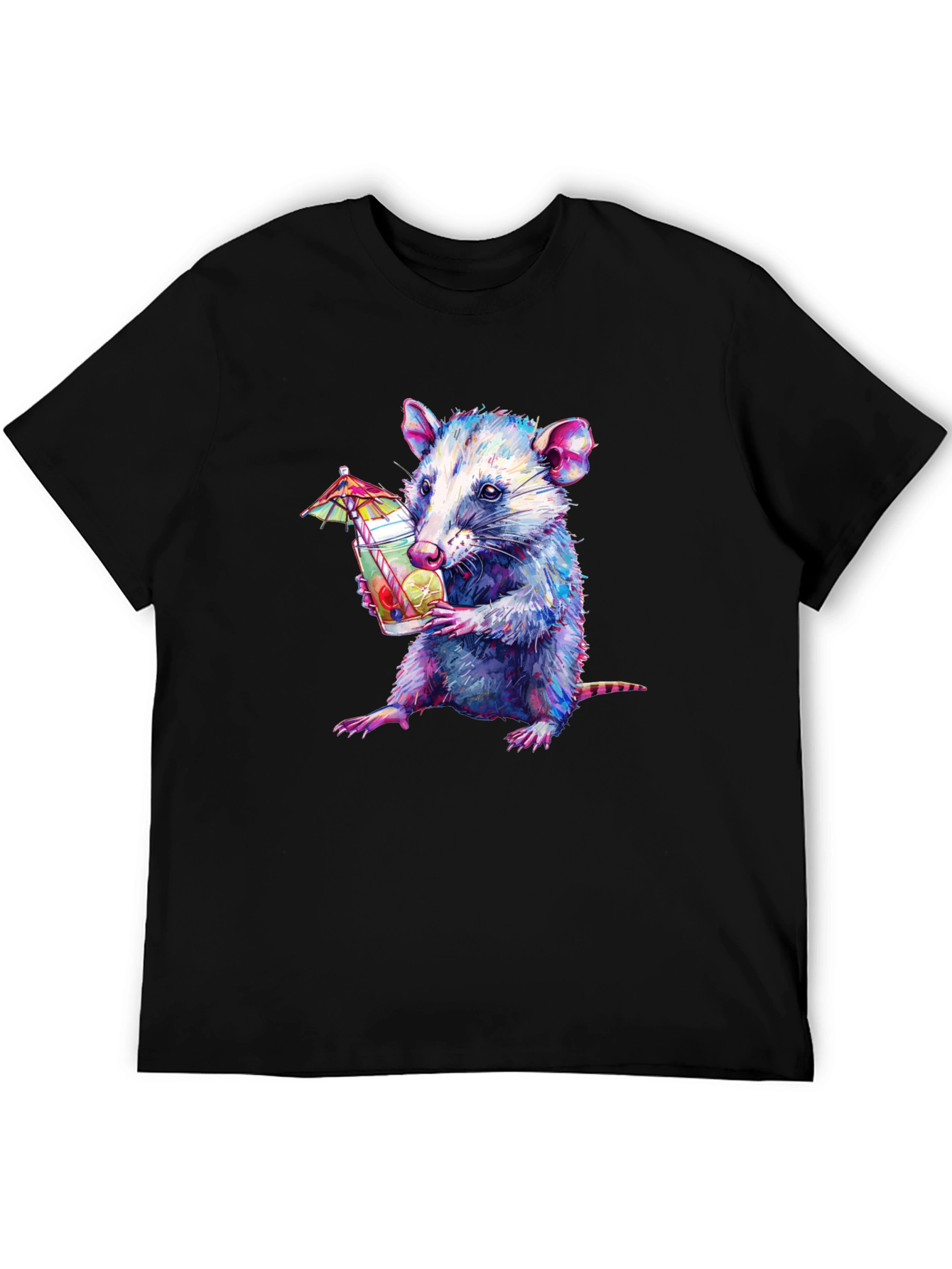 Opossum Cocktail T-Shirt - Funny Animal Graphic Tee