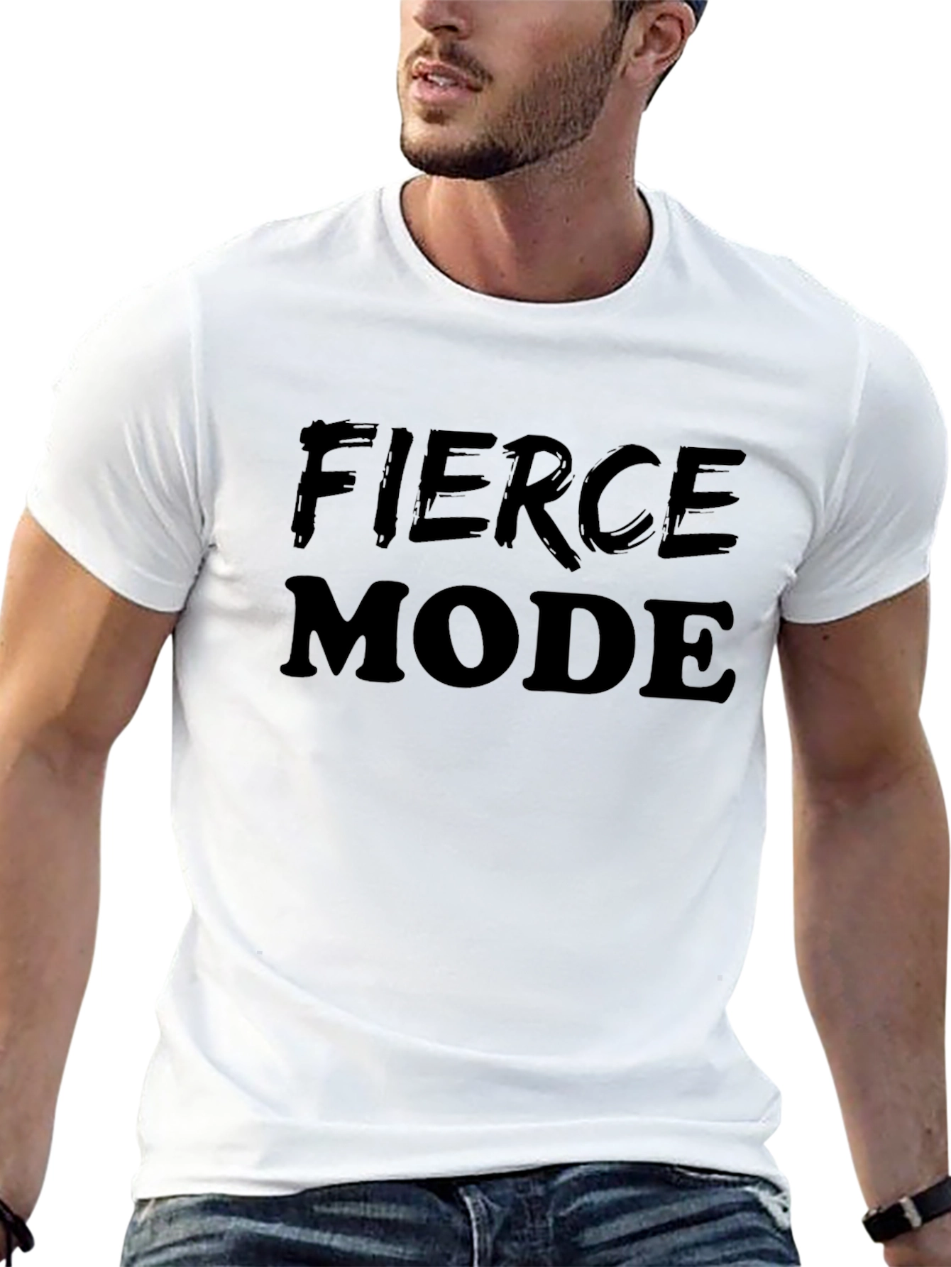 Fierce Mode Black Graphic Tee - Bold Statement Shirt