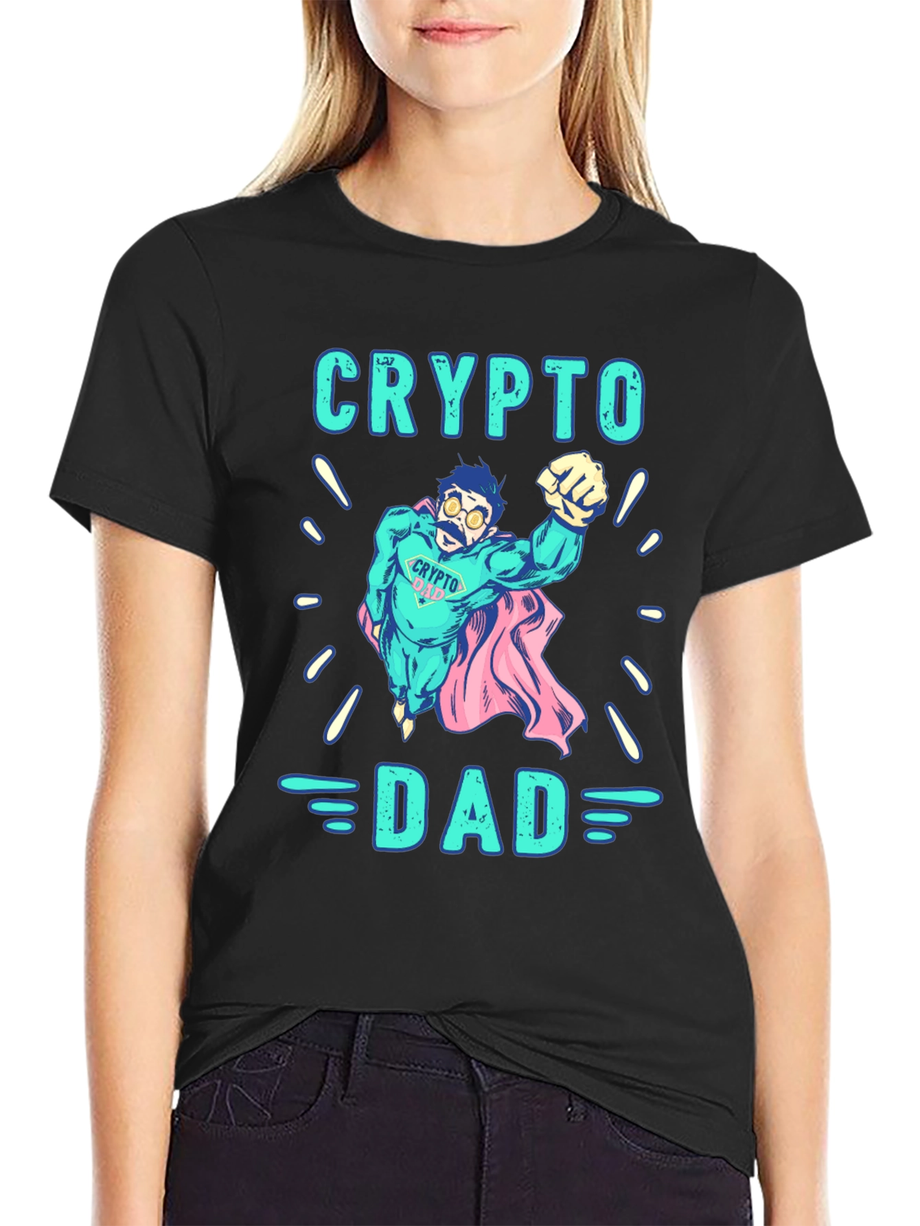 Crypto Dad Black Graphic T-Shirt