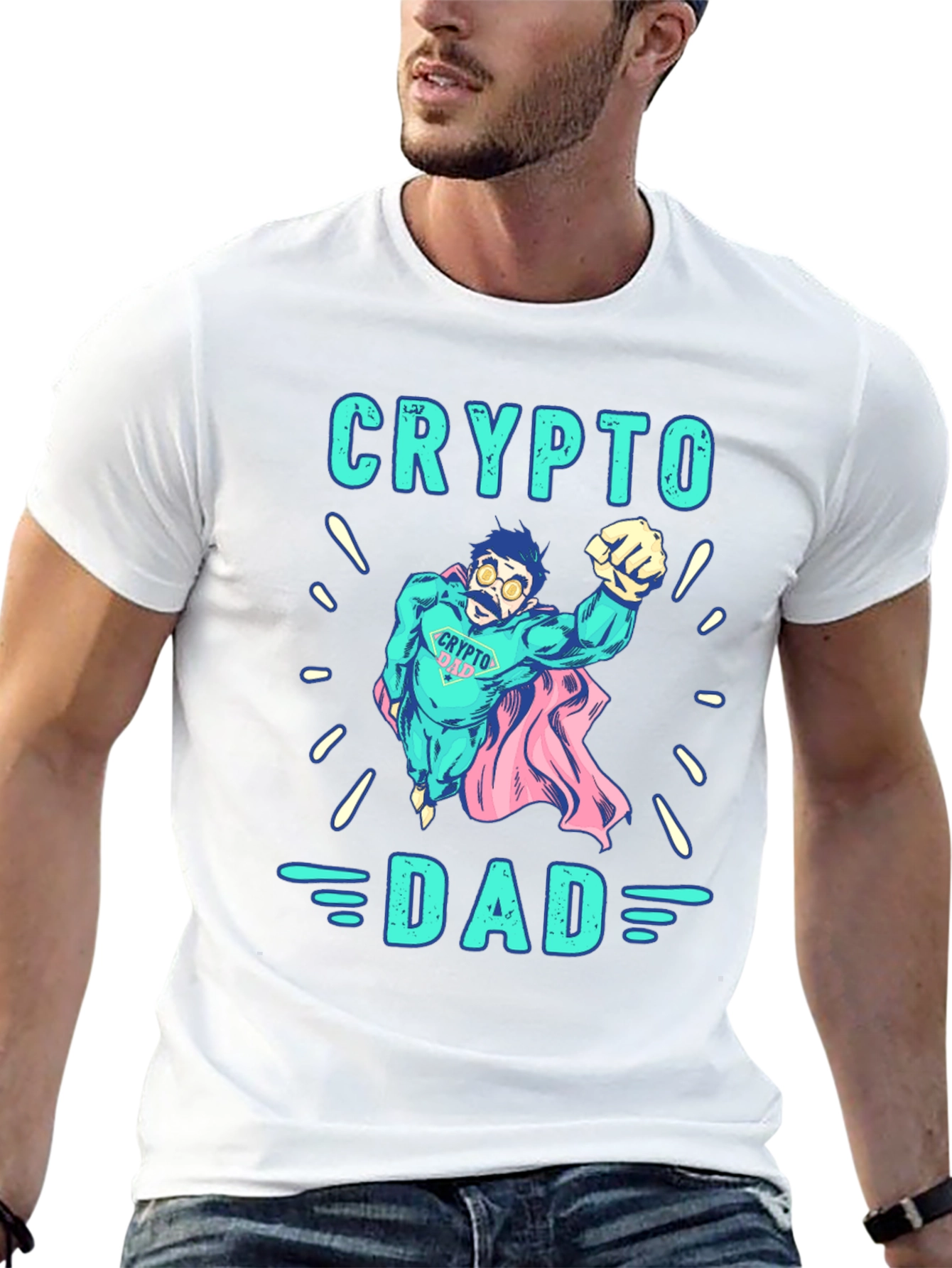 Crypto Dad Black Graphic T-Shirt