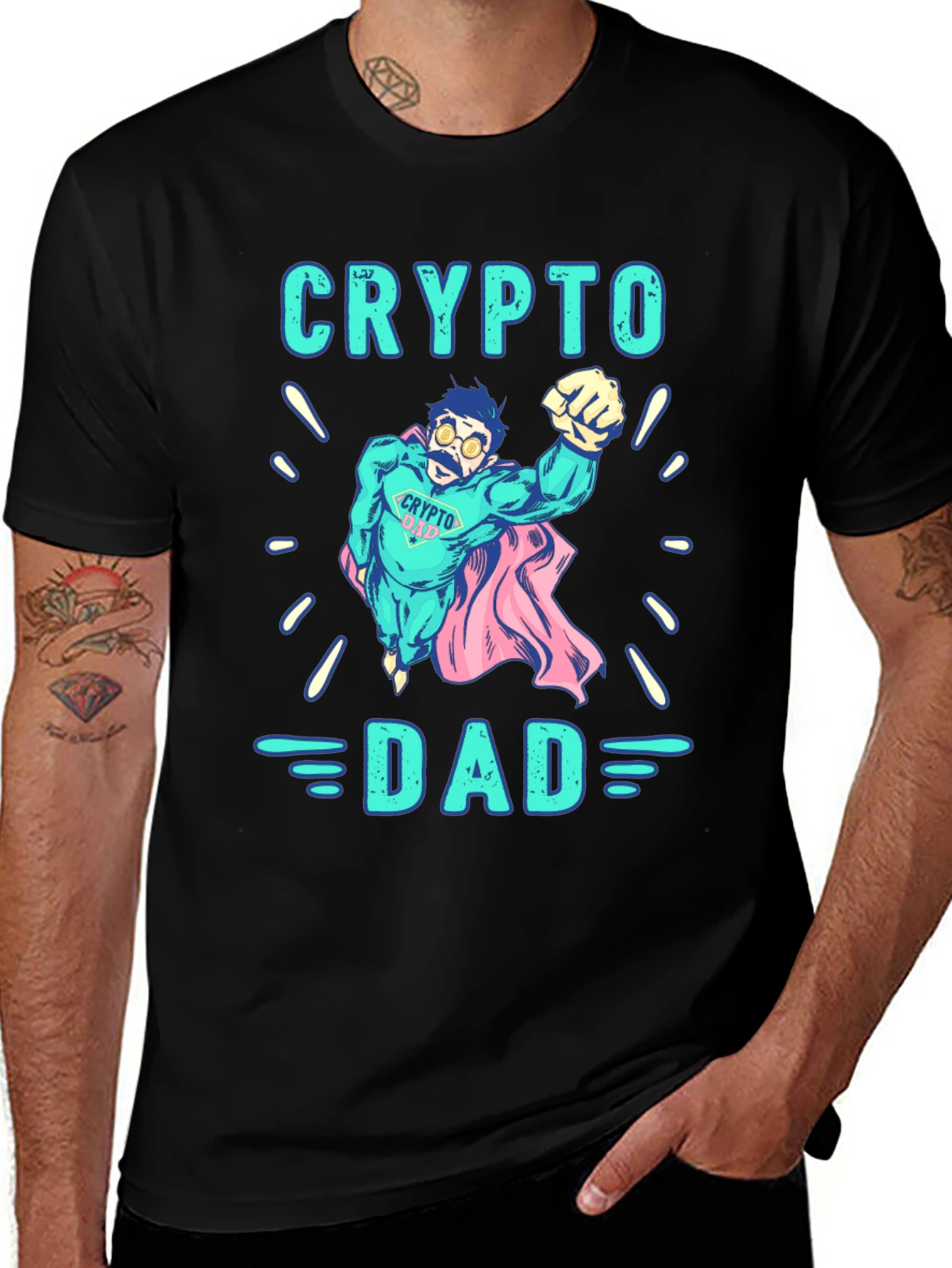Crypto Dad Black Graphic T-Shirt