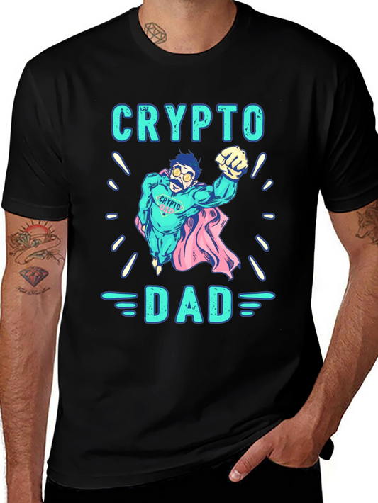 Crypto Dad Black Graphic T-Shirt