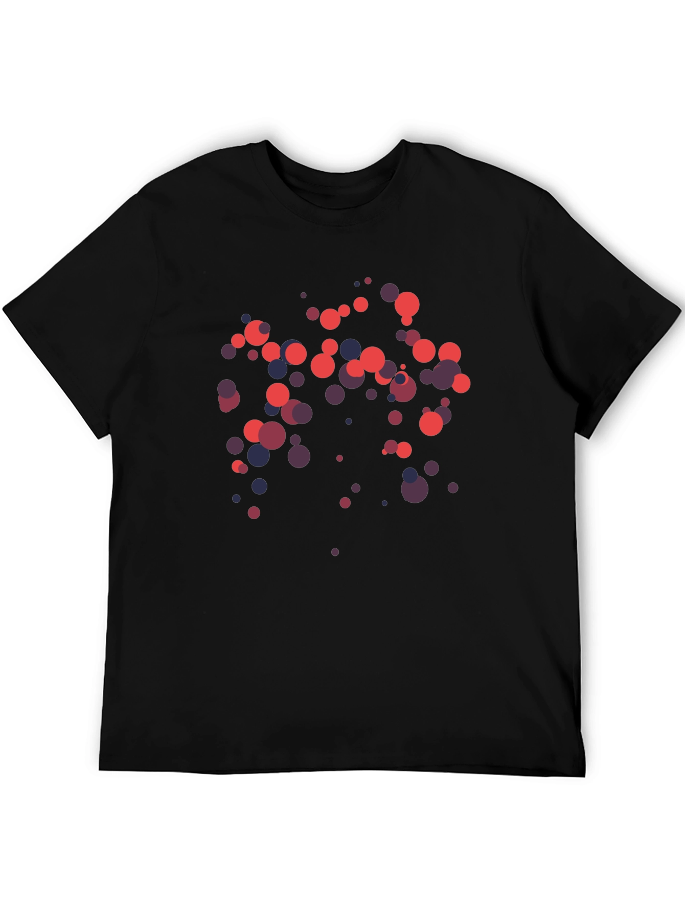 Abstract Polka Dot Graphic Black T-Shirt
