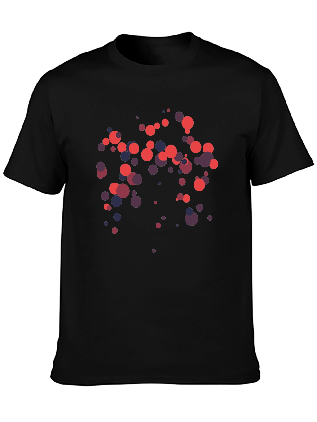 Abstract Polka Dot Graphic Black T-Shirt