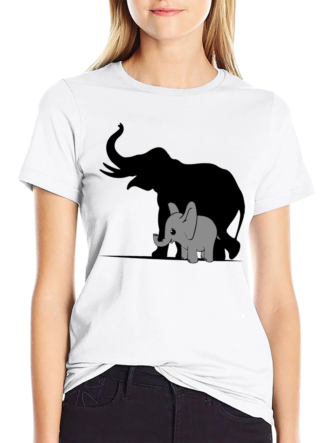 Elephant Family Graphic Tee - Black