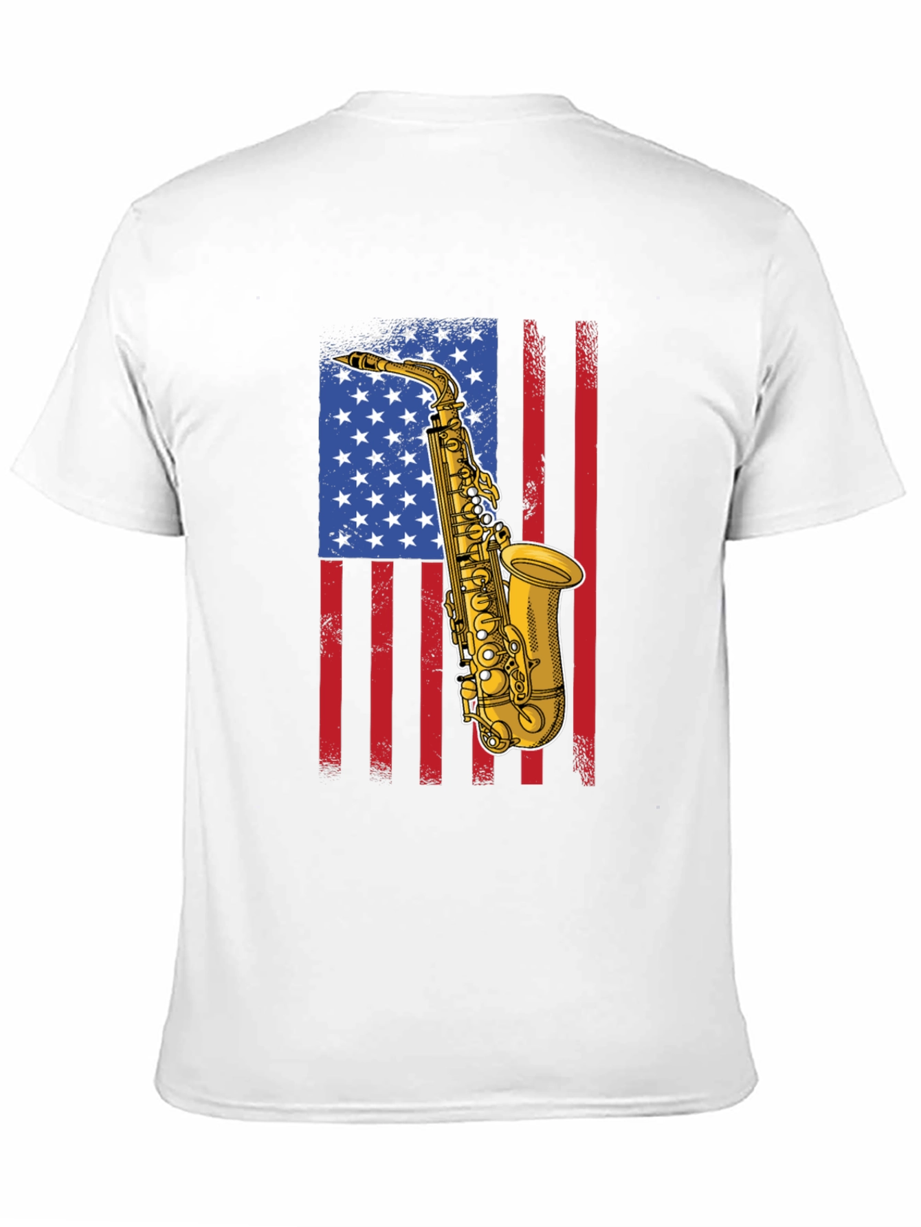 Saxophone American Flag Graphic Tee