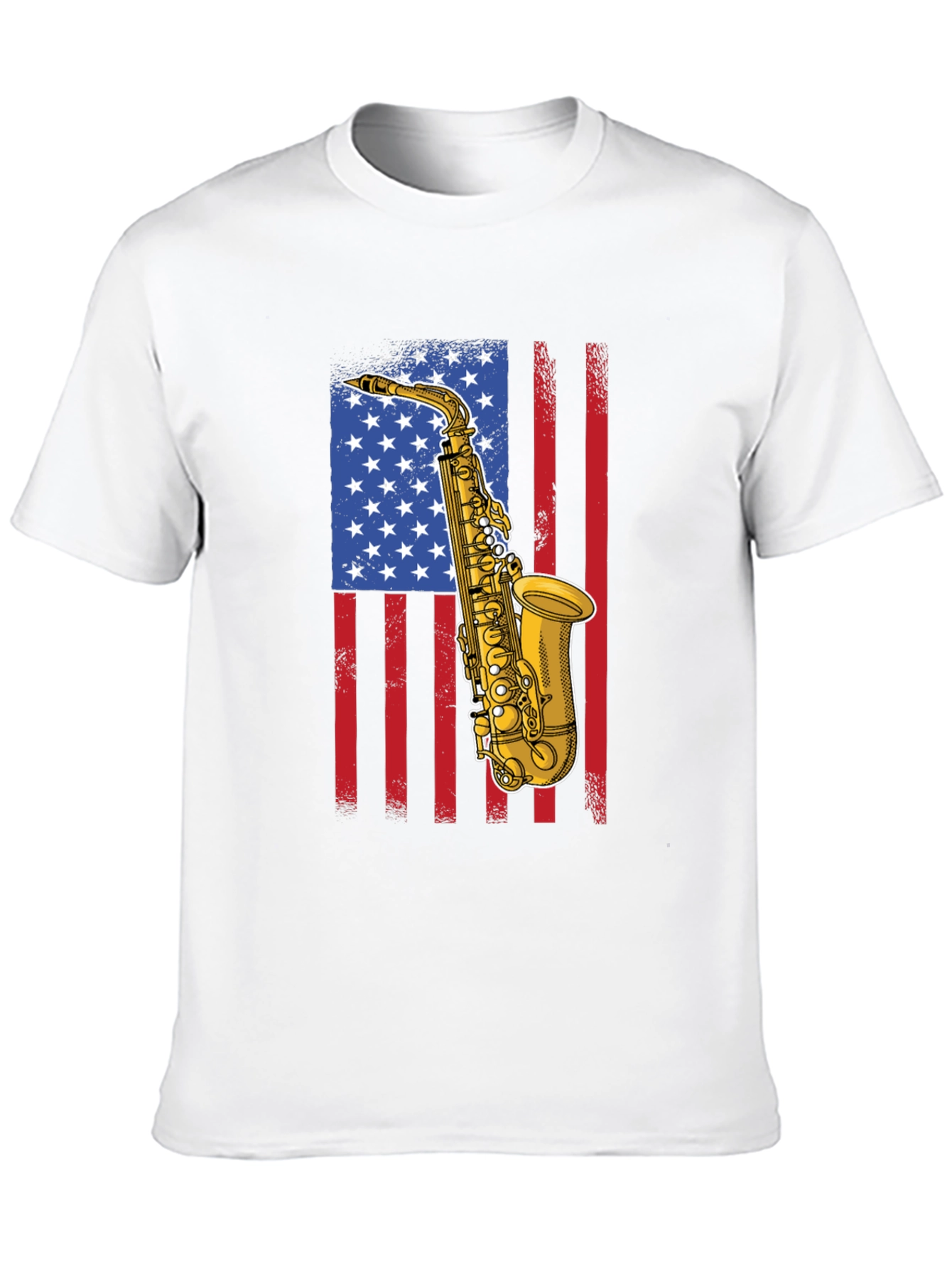 Saxophone American Flag Graphic Tee