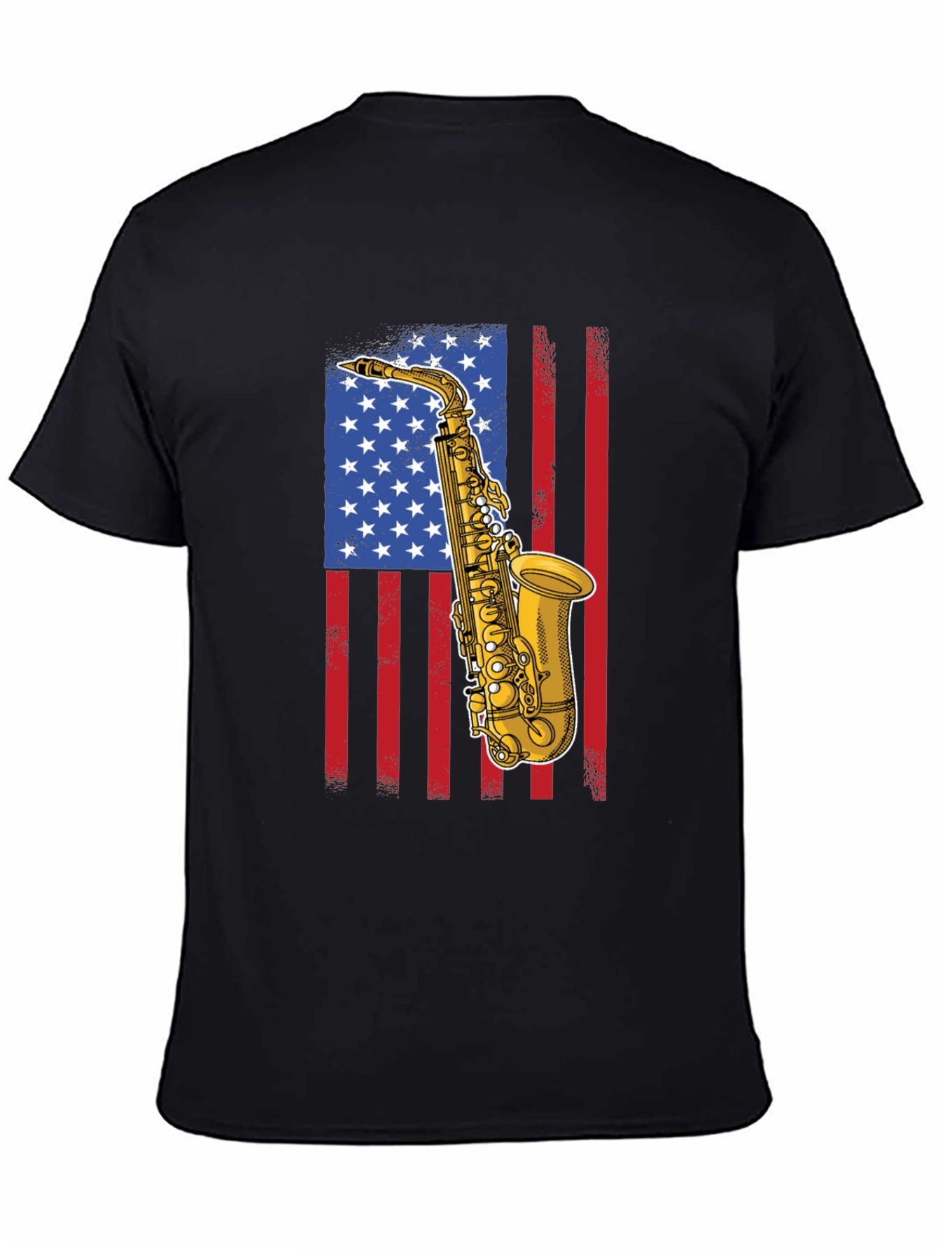 Saxophone American Flag Graphic Tee