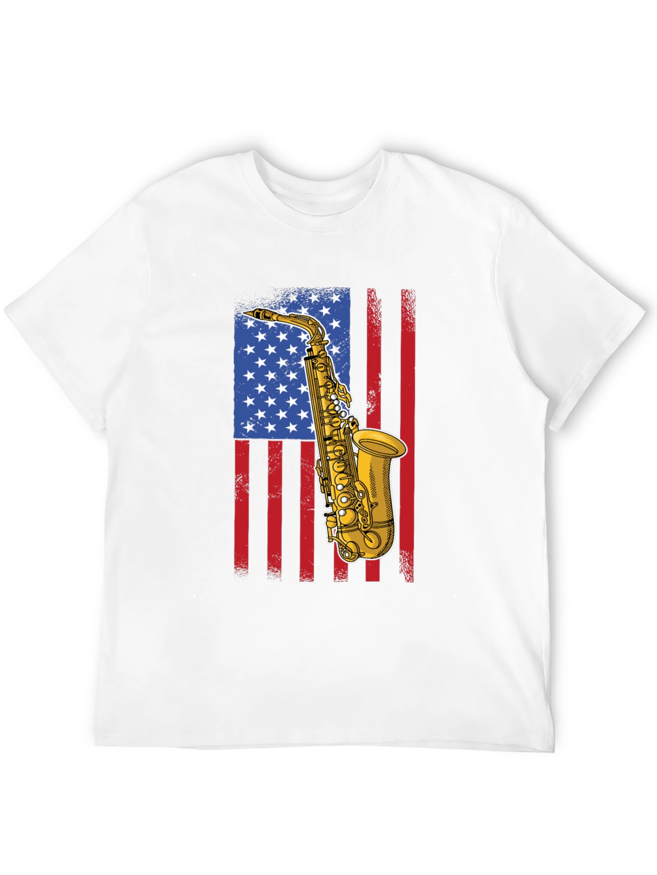Saxophone American Flag Graphic Tee