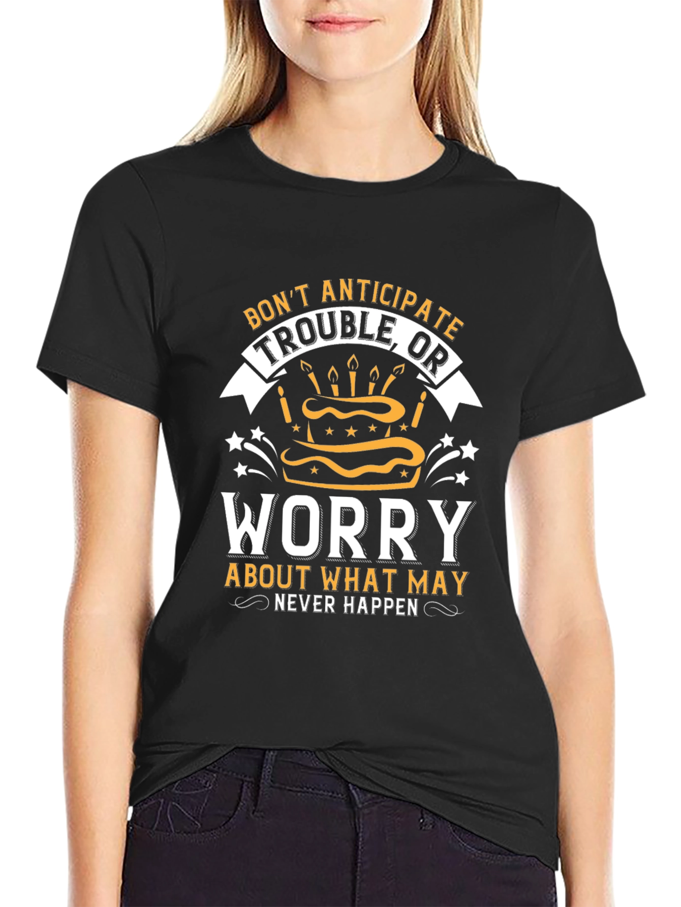 Dont Anticipate Trouble Black Graphic Tee