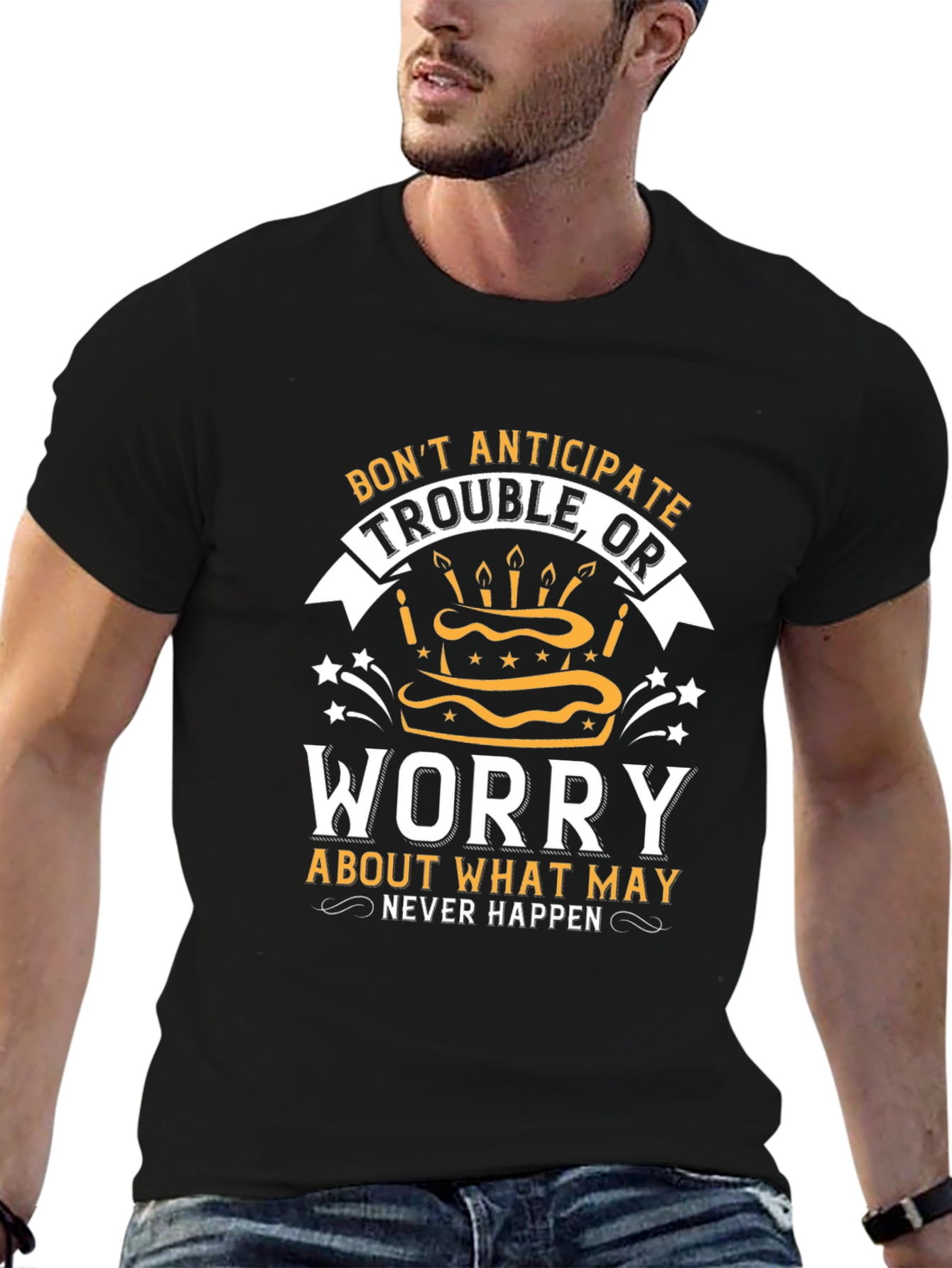 Dont Anticipate Trouble Black Graphic Tee
