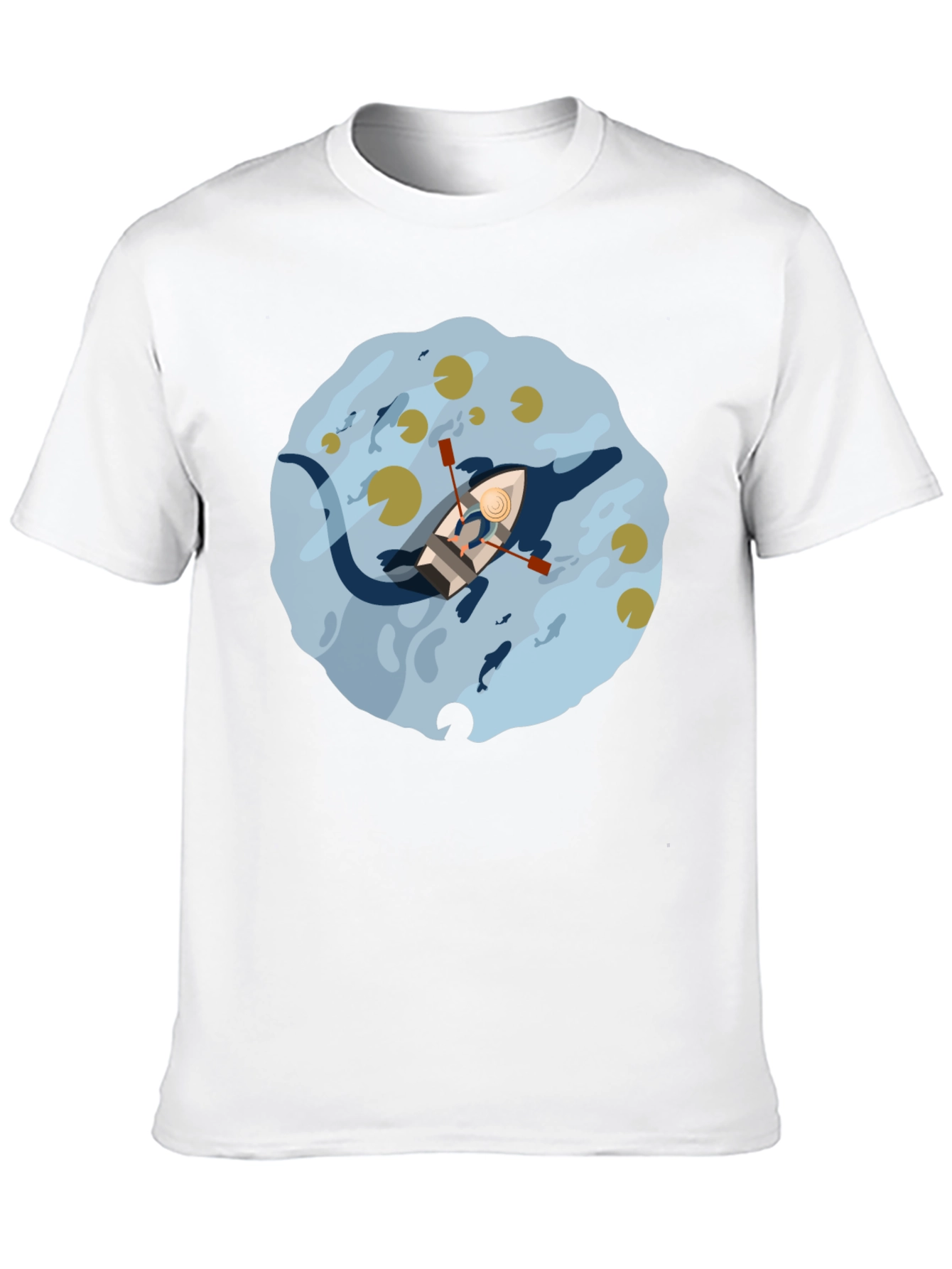 Rowboat Lake Graphic Tee - Black Cotton Comfort