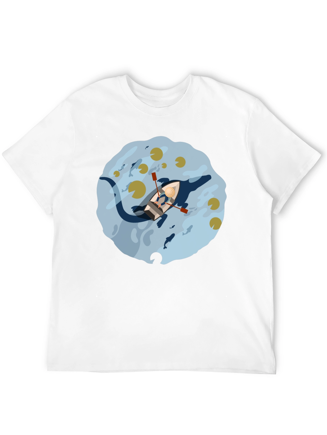 Rowboat Lake Graphic Tee - Black Cotton Comfort