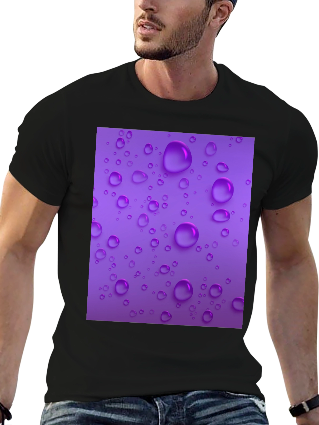 Purple Raindrop T-Shirt - Stylish and Unique!