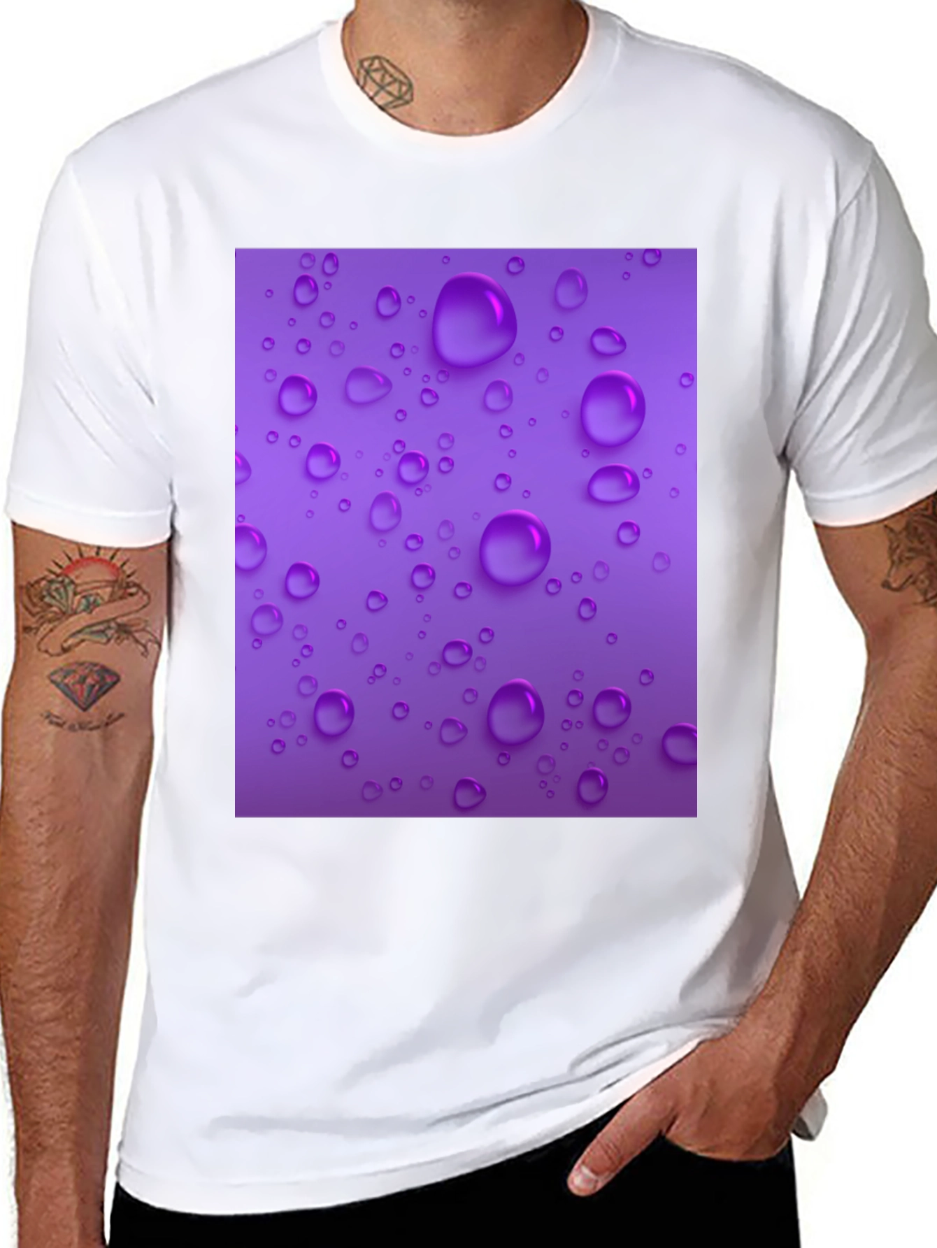 Purple Raindrop T-Shirt - Stylish and Unique!