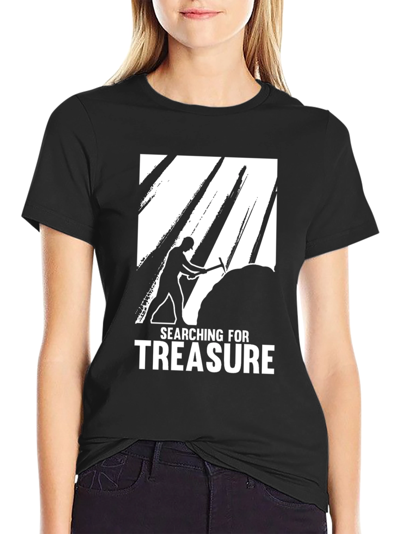 Searching for Treasure Graphic Tee - Black