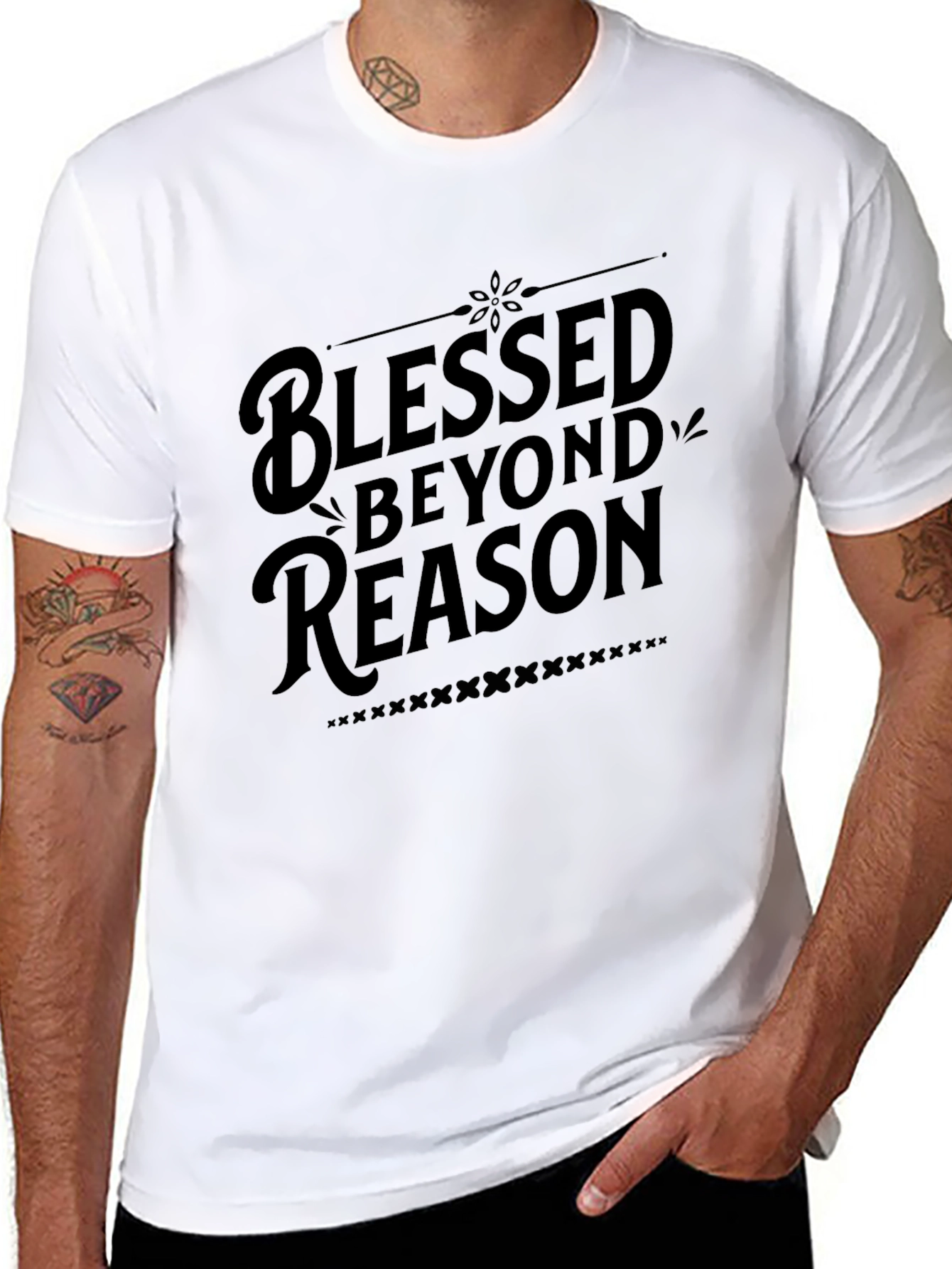 Blessed Beyond Reason - Stylish Black Graphic Tee