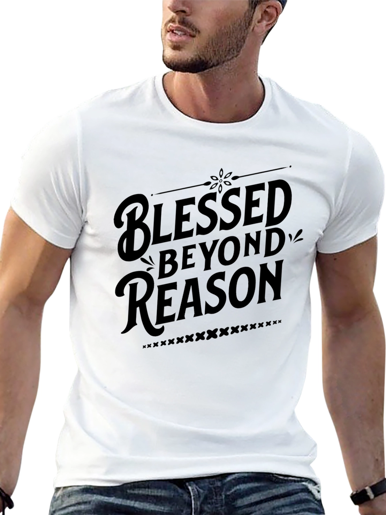 Blessed Beyond Reason - Stylish Black Graphic Tee