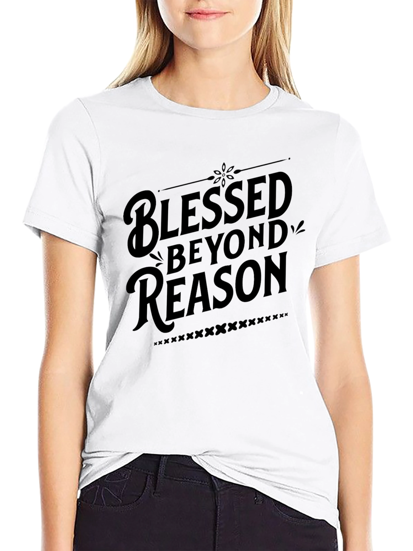 Blessed Beyond Reason - Stylish Black Graphic Tee