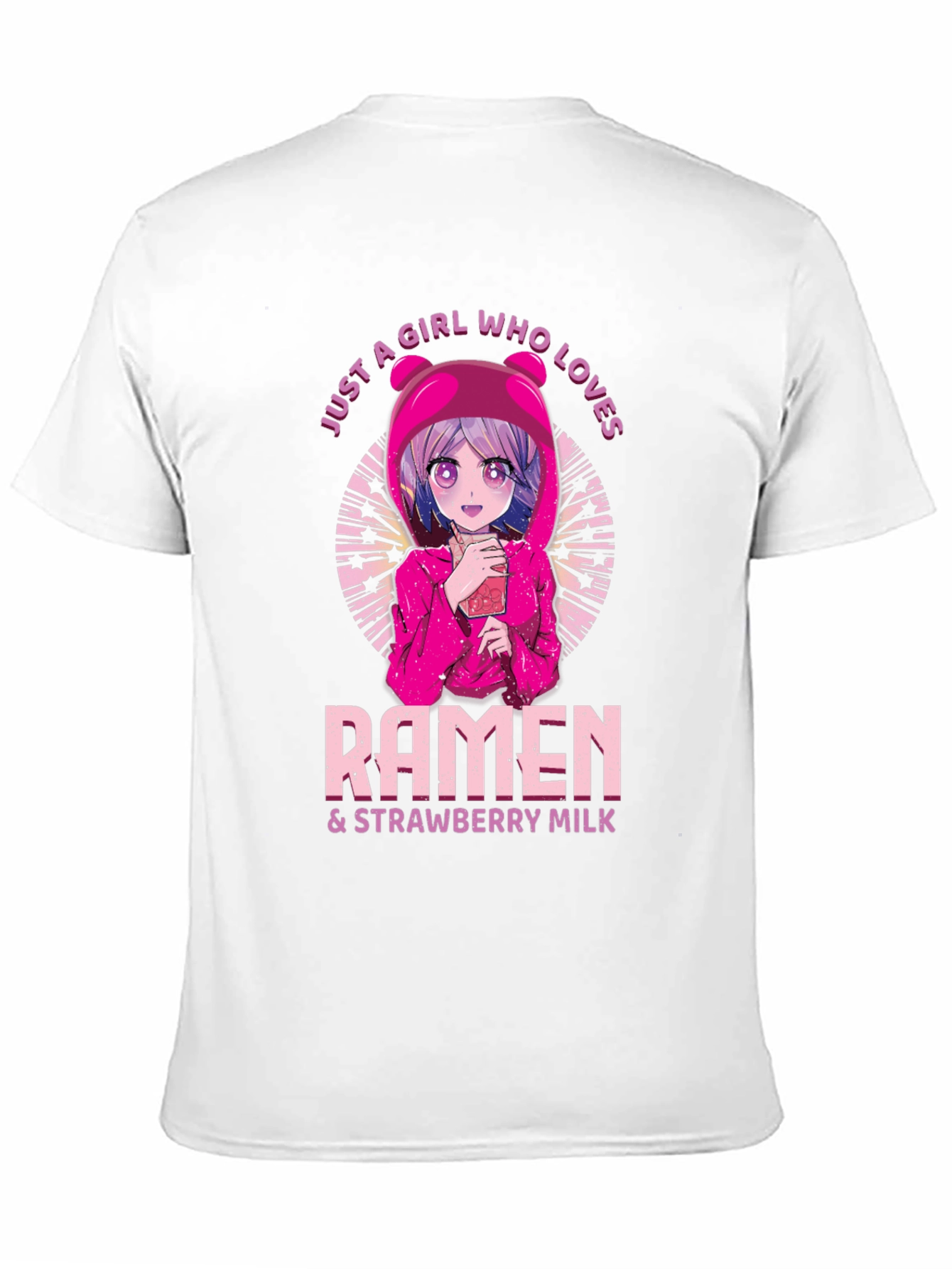Ramen & Strawberry Milk Anime Girl T-Shirt