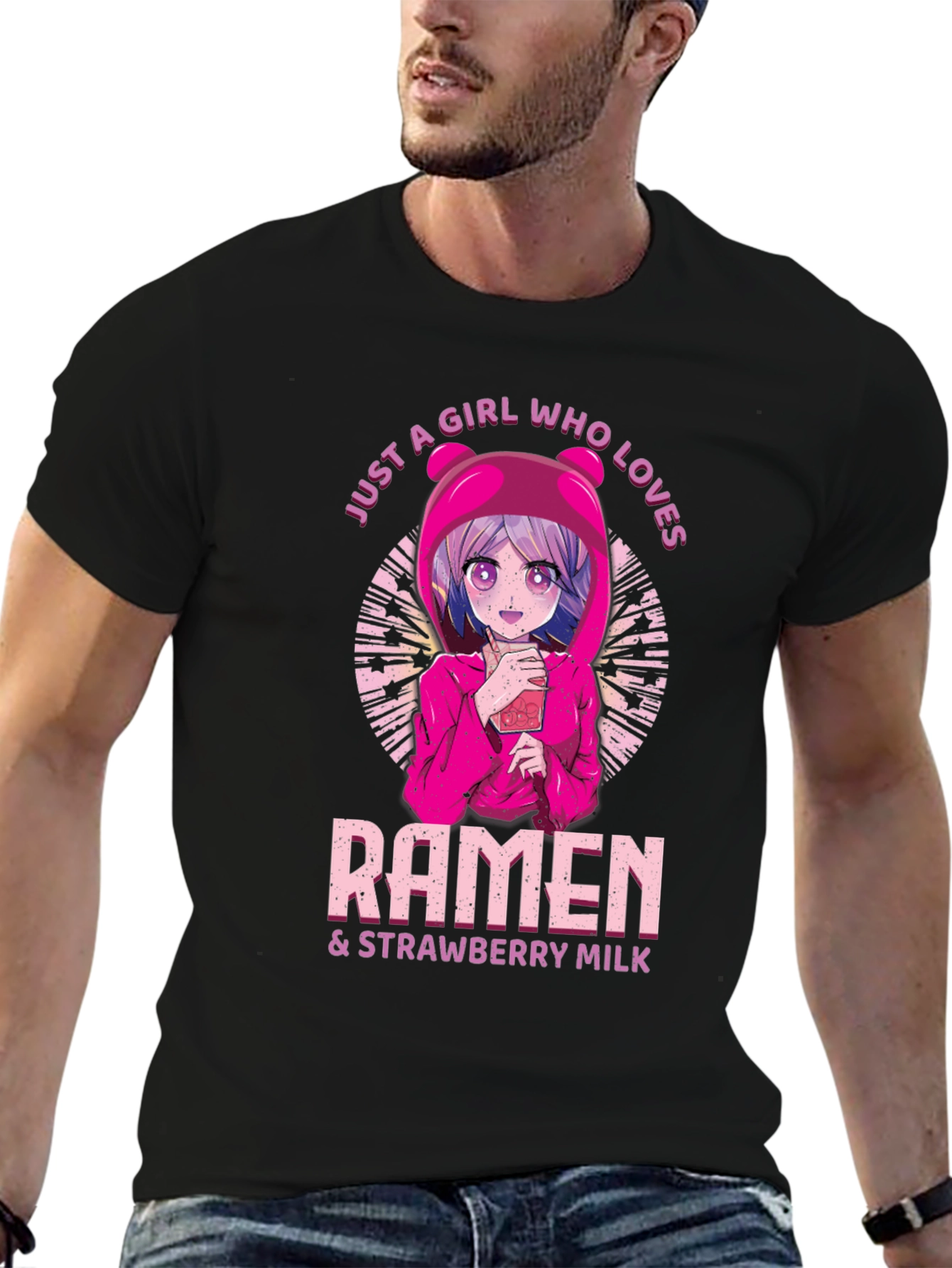 Ramen & Strawberry Milk Anime Girl T-Shirt