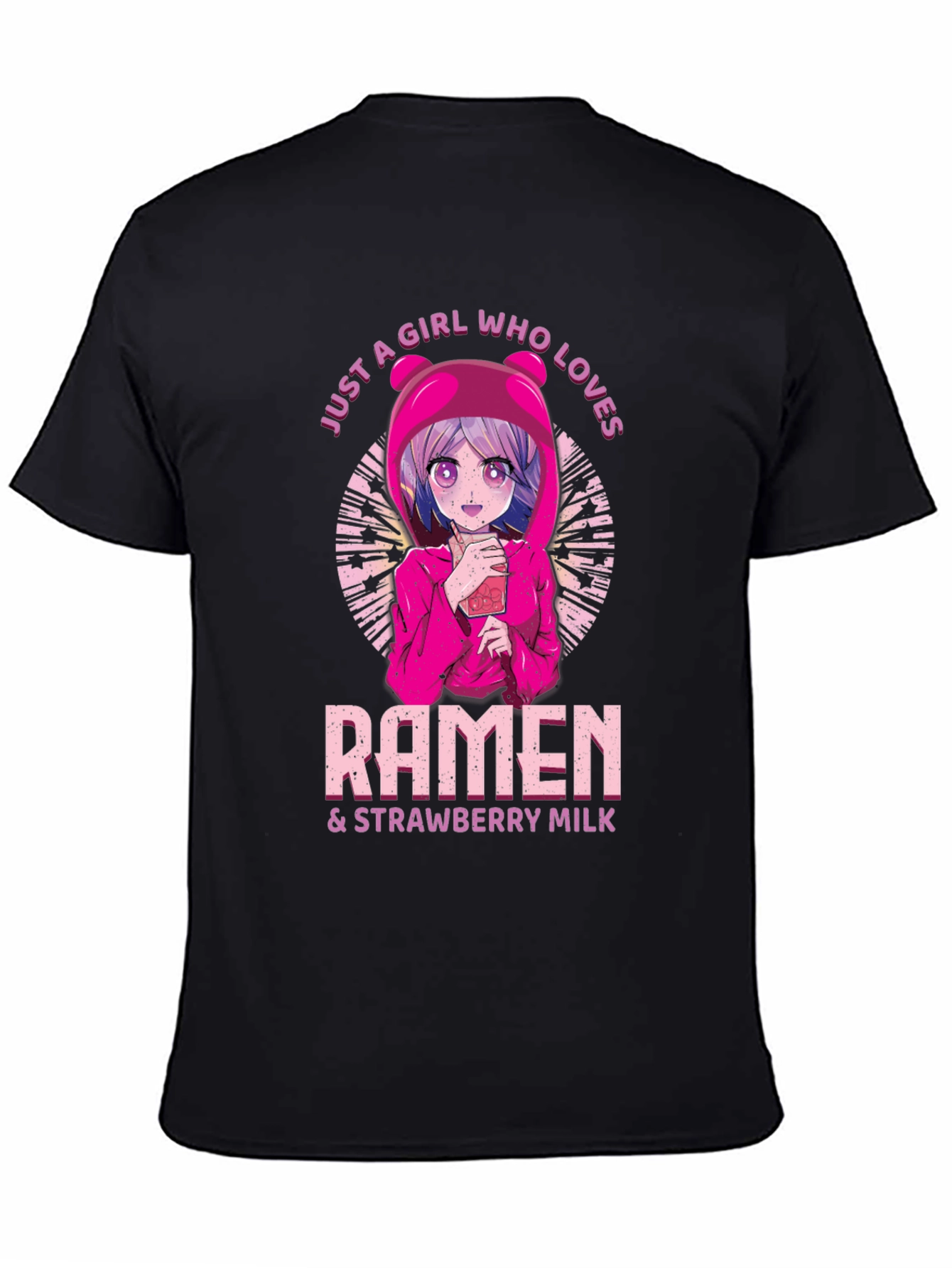 Ramen & Strawberry Milk Anime Girl T-Shirt